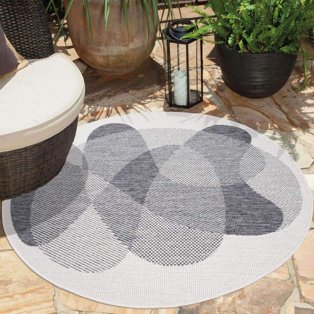 Carpet City Outdoorteppich »DUO RUG 5835«, rund, 5 mm Höhe, Wendeteppich We günstig online kaufen