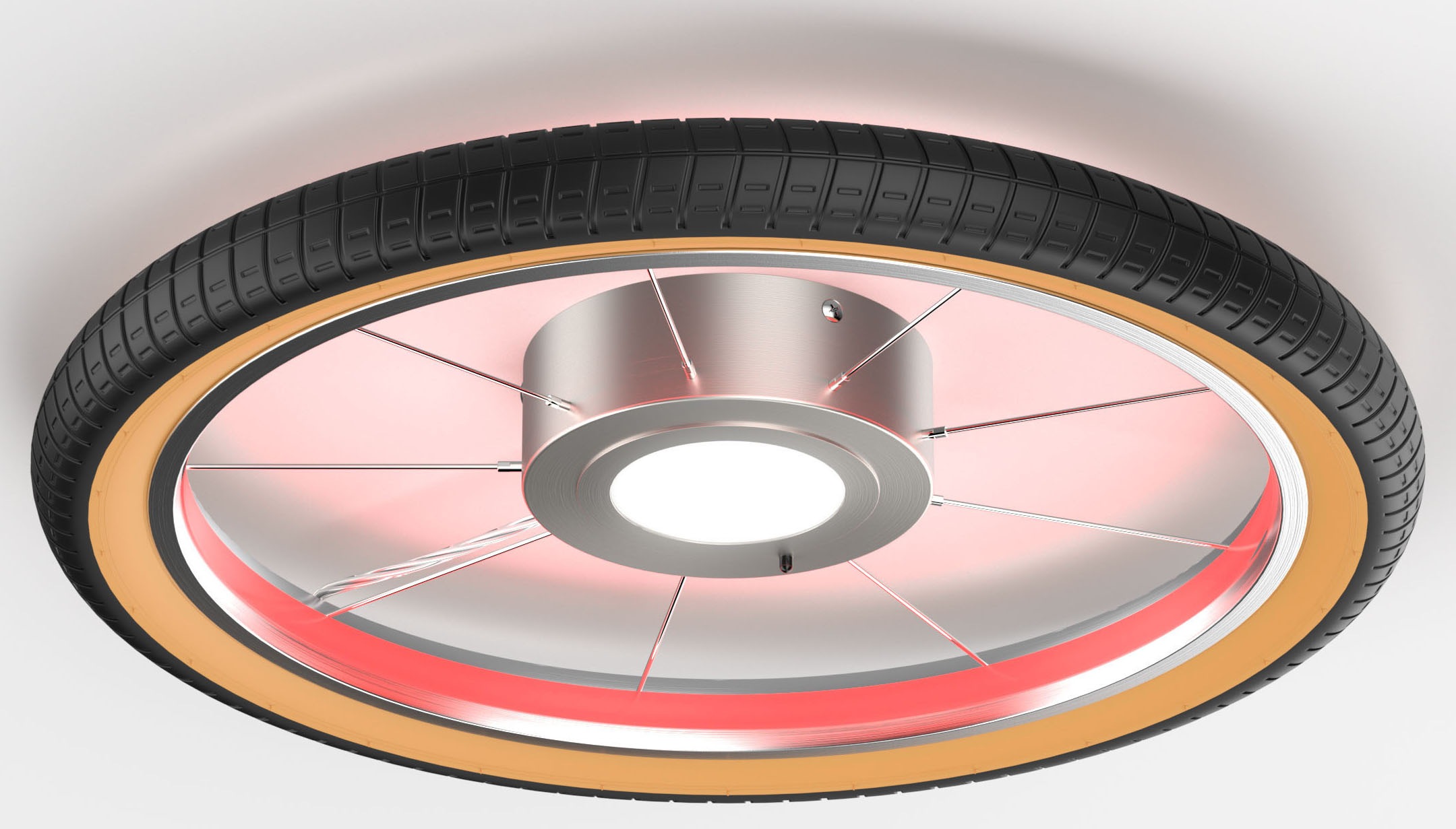 my home Deckenleuchte »Bela, Wheel, Reifen, Deckenlampe im Reifendesígn«, Leuchtmittel LED-Modul | LED wechselbar, Ø 51cm, Hauptlicht und indirekte Beleuchtung getrennt schaltbar