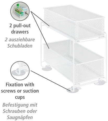 WENKO Küchenregal »Modell Gioma«, (Komplett-Set, 3 St.), Schubladenregal, Organizer mit 2 Etagen, für Unterschränke & Regale