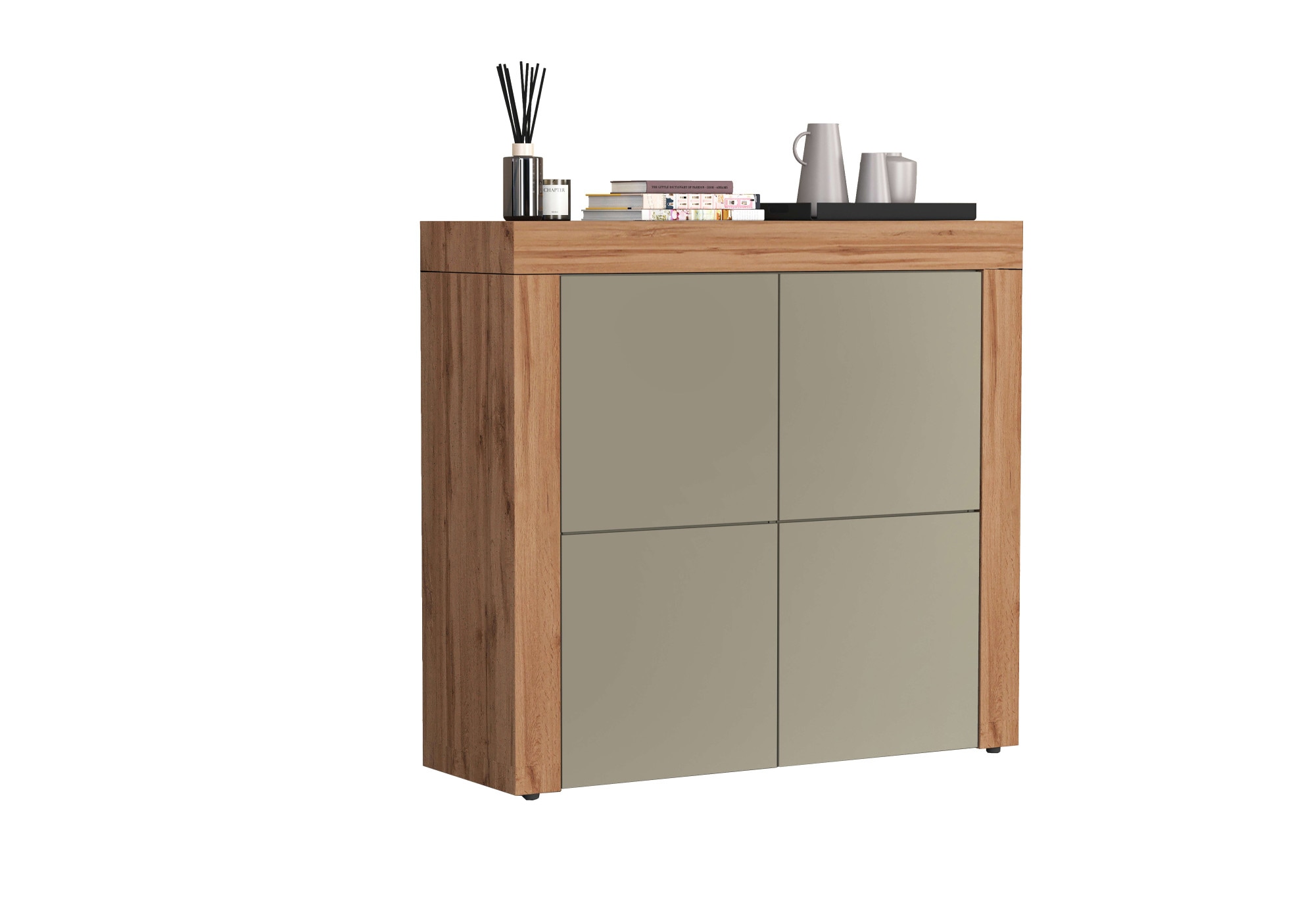 INOSIGN Highboard »CHRONOS Breite 140 cm mit 4 Türen und 8 Fächer 'Made in Italy'«, (1 St.), Hohes Sideboard, Kommode, Schrank, Grifflos mit Push to Open