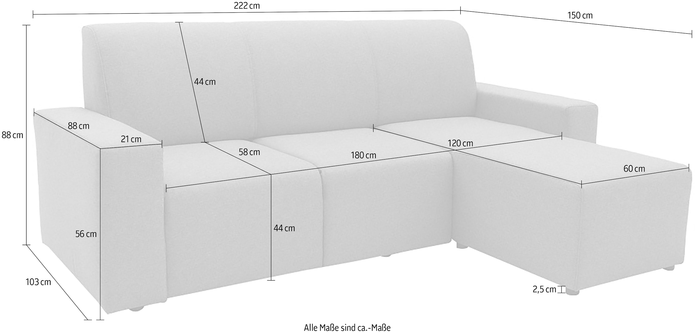 LOOKS by Wolfgang Joop Ecksofa »LOOKS X L-Form«, Longchair individuell tauschbar
