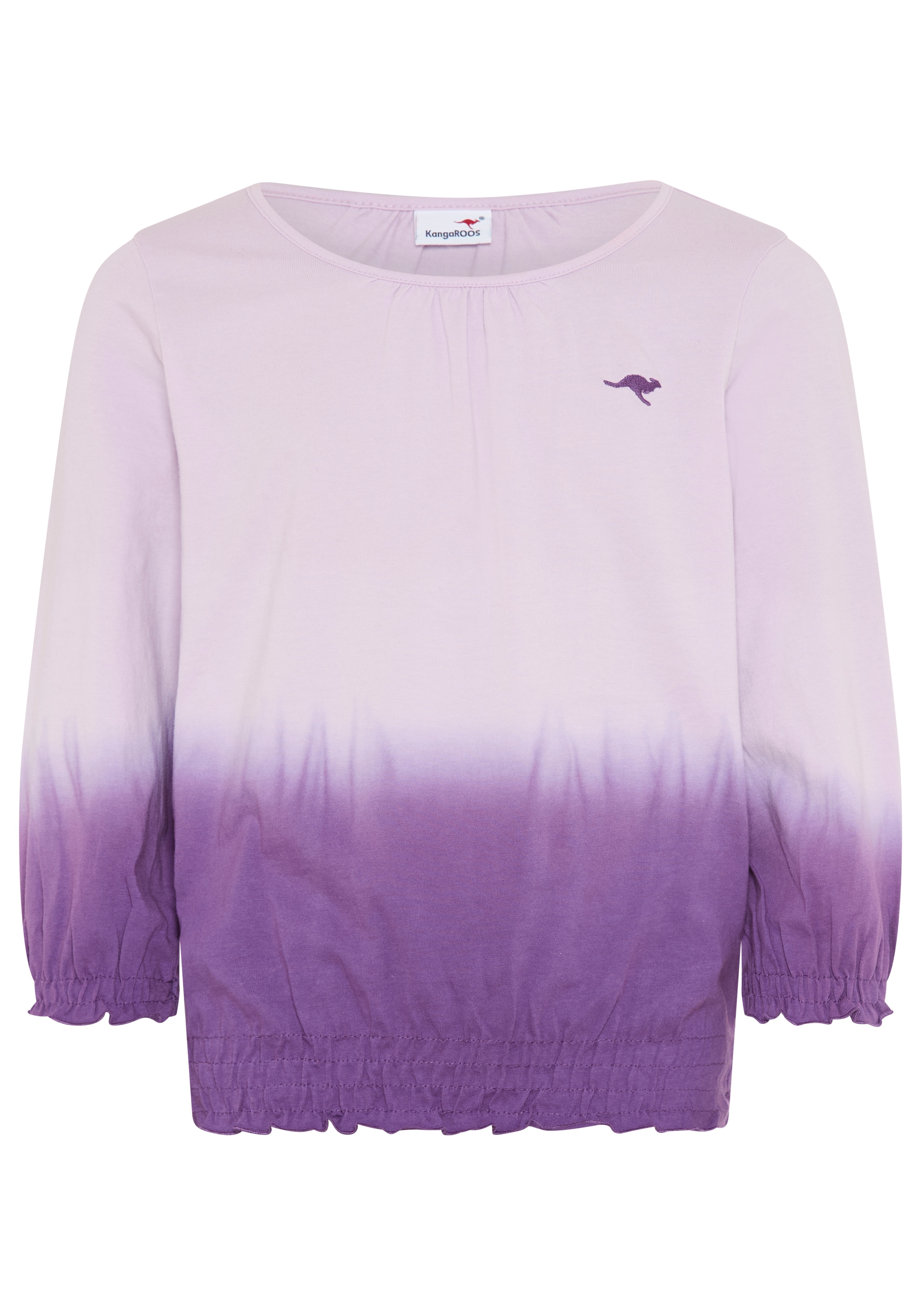 KangaROOS 3/4-Arm-Shirt »Shirt in Batik-Look« 3/4-Arm,  hüftlange Passform,  Batikmuster,  Rundhalsausschnitt