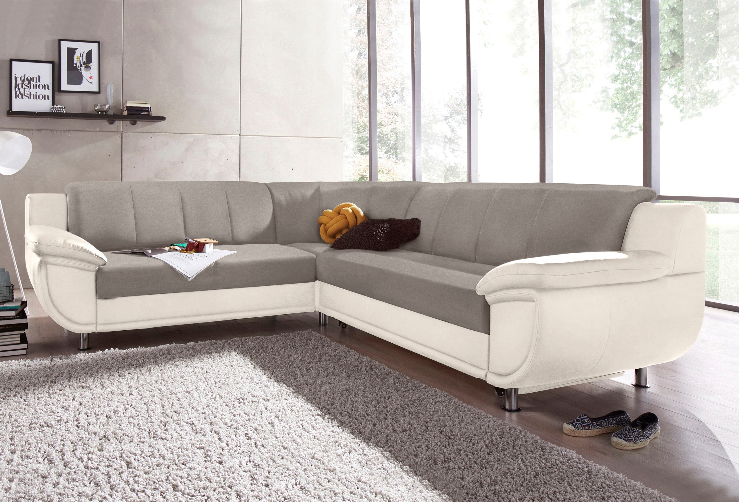 TRENDMANUFAKTUR Ecksofa »Rondo 3, zeitlos und modern, im Materialmix, L-For günstig online kaufen