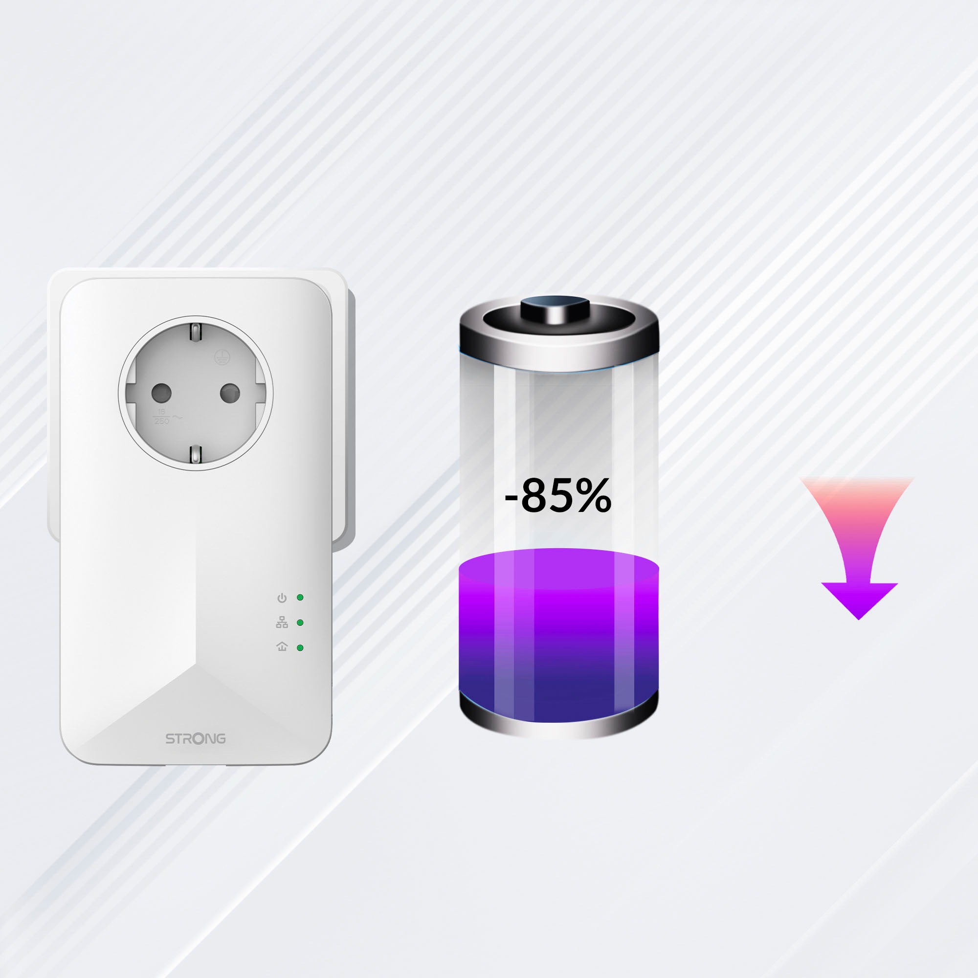 Strong Reichweitenverstärker »Powerline MINI 1000 Mbit/s Set (3 Einheiten)«, (3 St.)