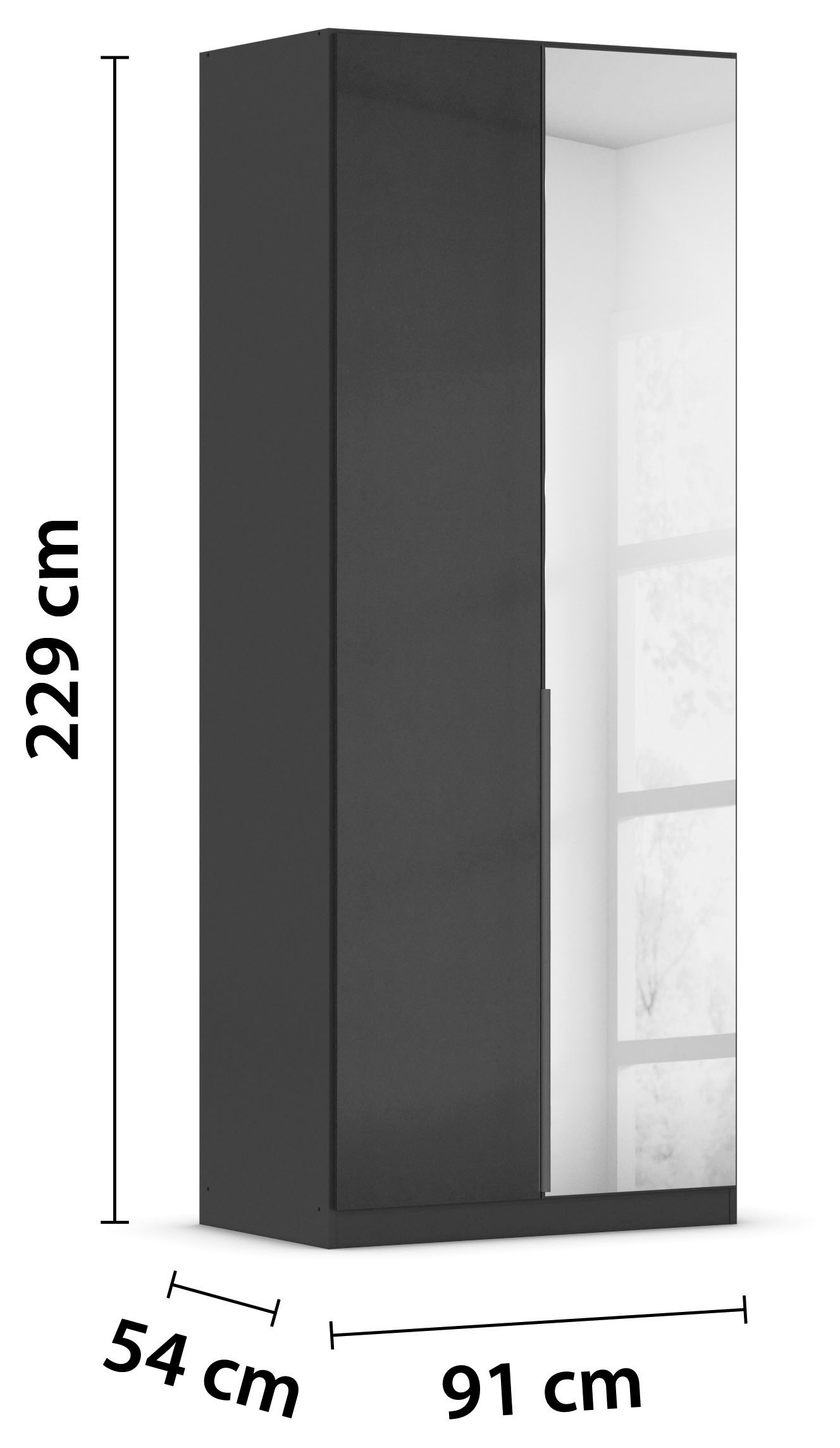 rauch Drehtürenschrank »Kleiderschrank Schrank Garderobe AGORDO mit Dekor- oder Hochglanzfront«, (in zwei Griff-Farben), durchdachte Innenausstattung, in 6 Breiten und 2 Höhen MADE IN GERMANY