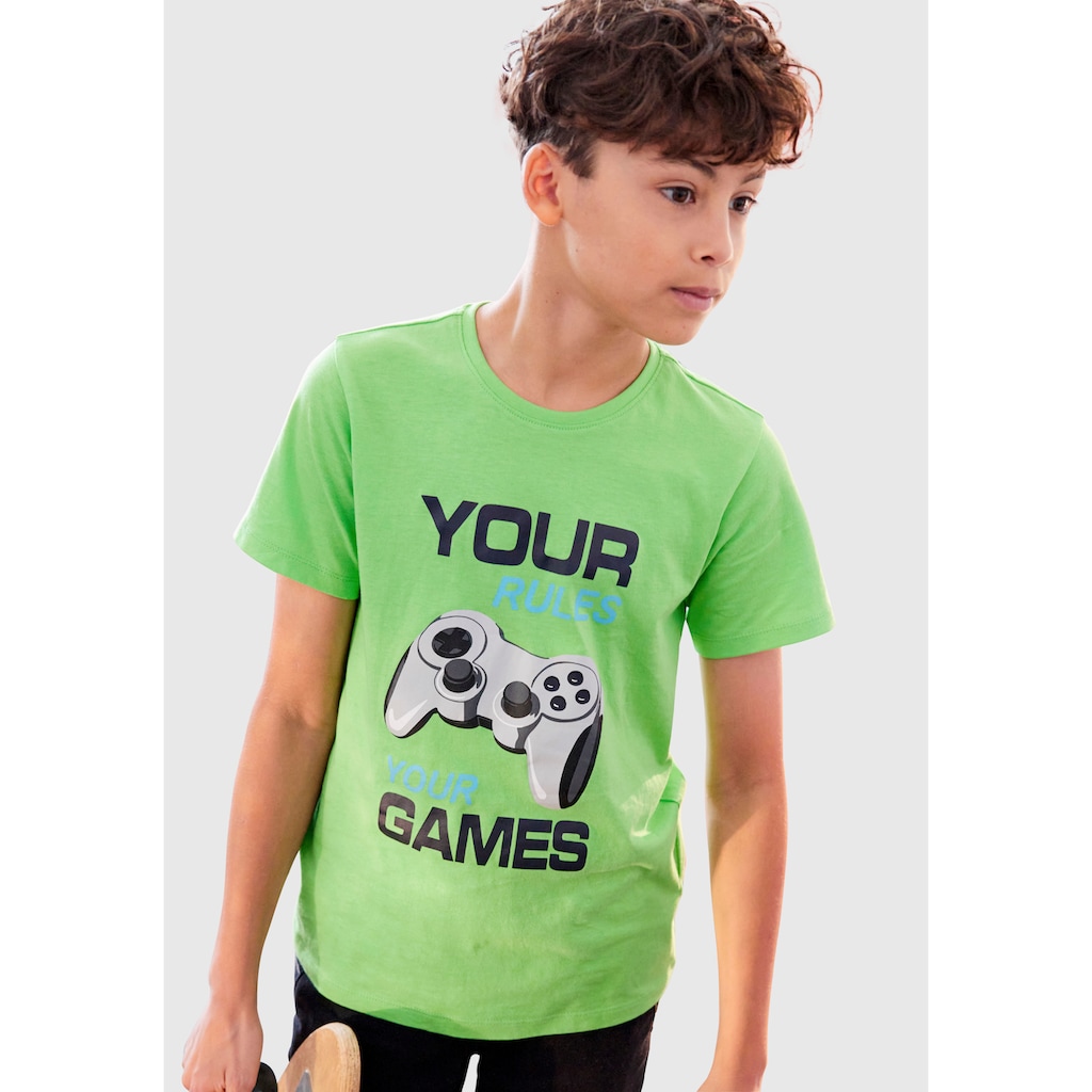 KIDSWORLD T-Shirt »YOUR RULES YOUR GAMES«, Spruch