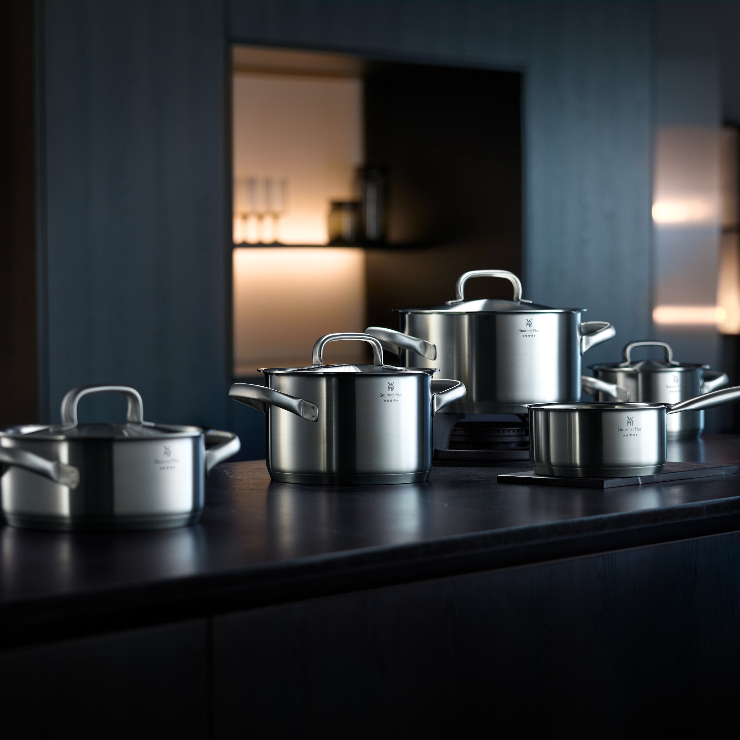 WMF Kochtopf »Gourmet Plus« 2 Stk. tlg. Cromargan® Edelstahl Rostfrei 18/10 günstig online kaufen