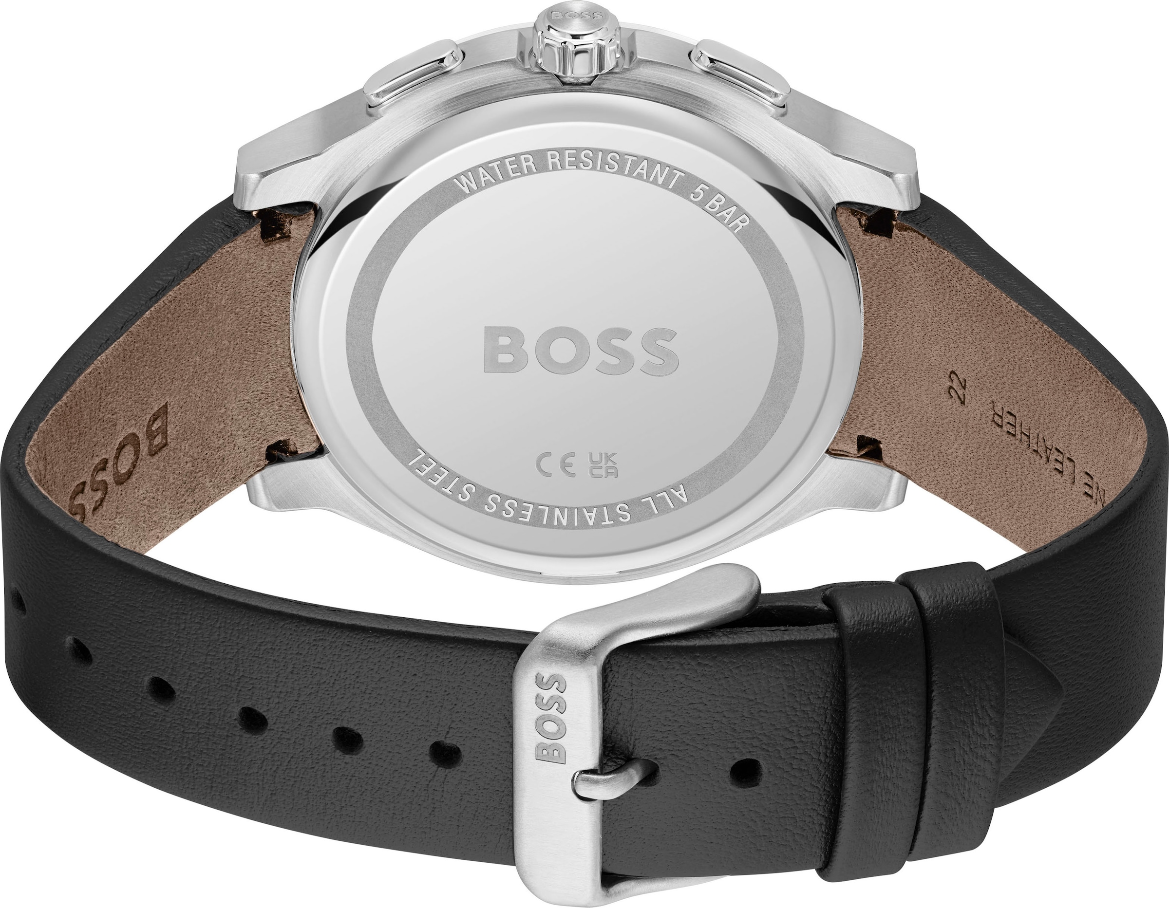 BOSS Chronograph »PEAK 2.0«, Quarzuhr, Armbanduhr, Herrenuhr, Lederarmband, analog, Tag