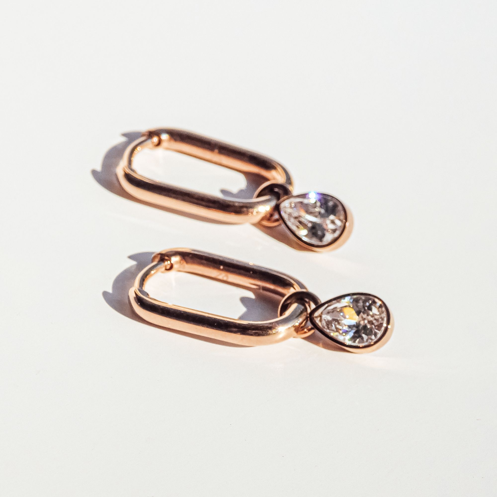 Echtzeit Paar Creolen »Schmuck Geschenk Edelstahl Ohrringe Like Diamonds Tropfen«, mit Zirkonia (synth.) - Einhänger abnehmbar