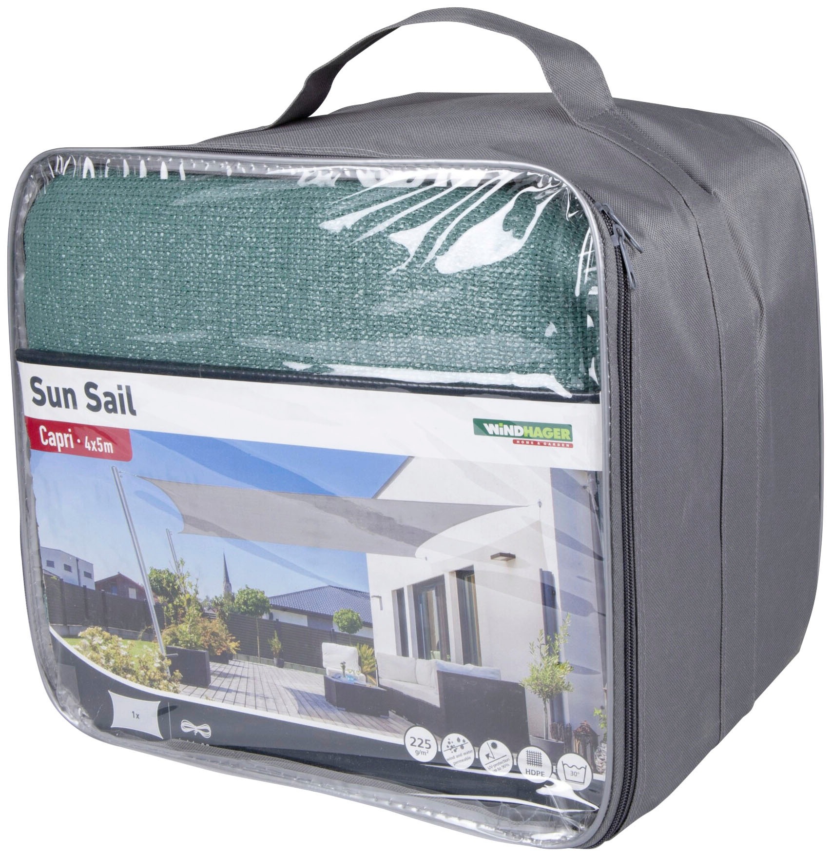 Windhager Sonnensegel »Capri Rechteck«, 4x5m, olive