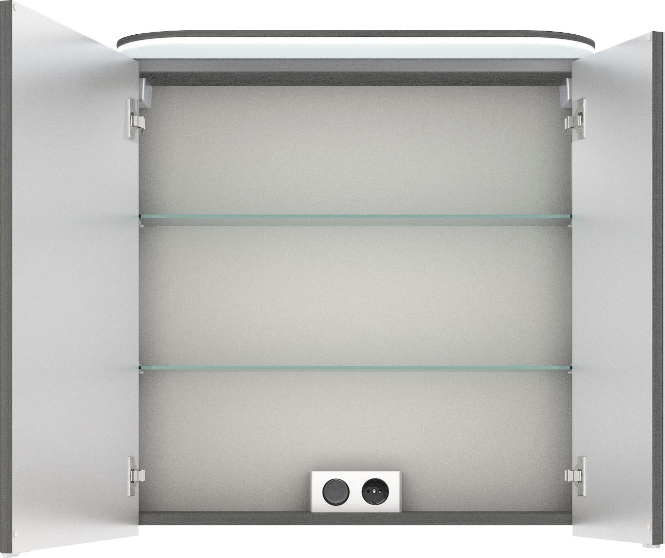 Saphir Badmöbel-Set »Balto Sprint 3-teilig, Mineralmarmor-Waschtisch mit LED-Spiegelschrank«, (4 St.), inkl. Türdämpfer, 100 cm breit, mit Midischrank, 3 Türen, 4 Schubladen