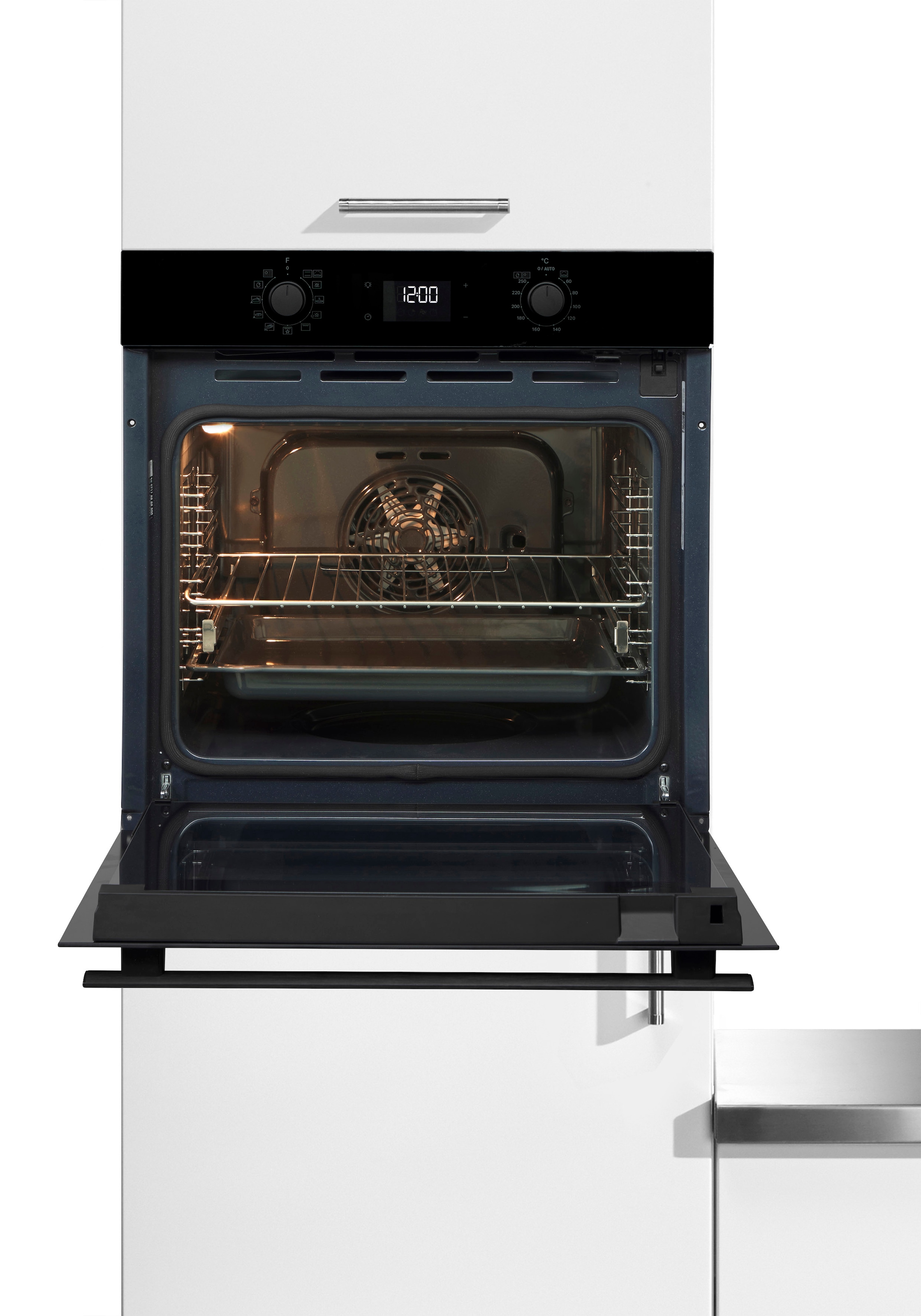 BAUKNECHT Einbaubackofen  »BBA285PU1ZK«, mit 1-fach-Teleskopauszug, Pyrolyse-Selbstreinigung, Easy Grill - eiaches Grillen im Backofen