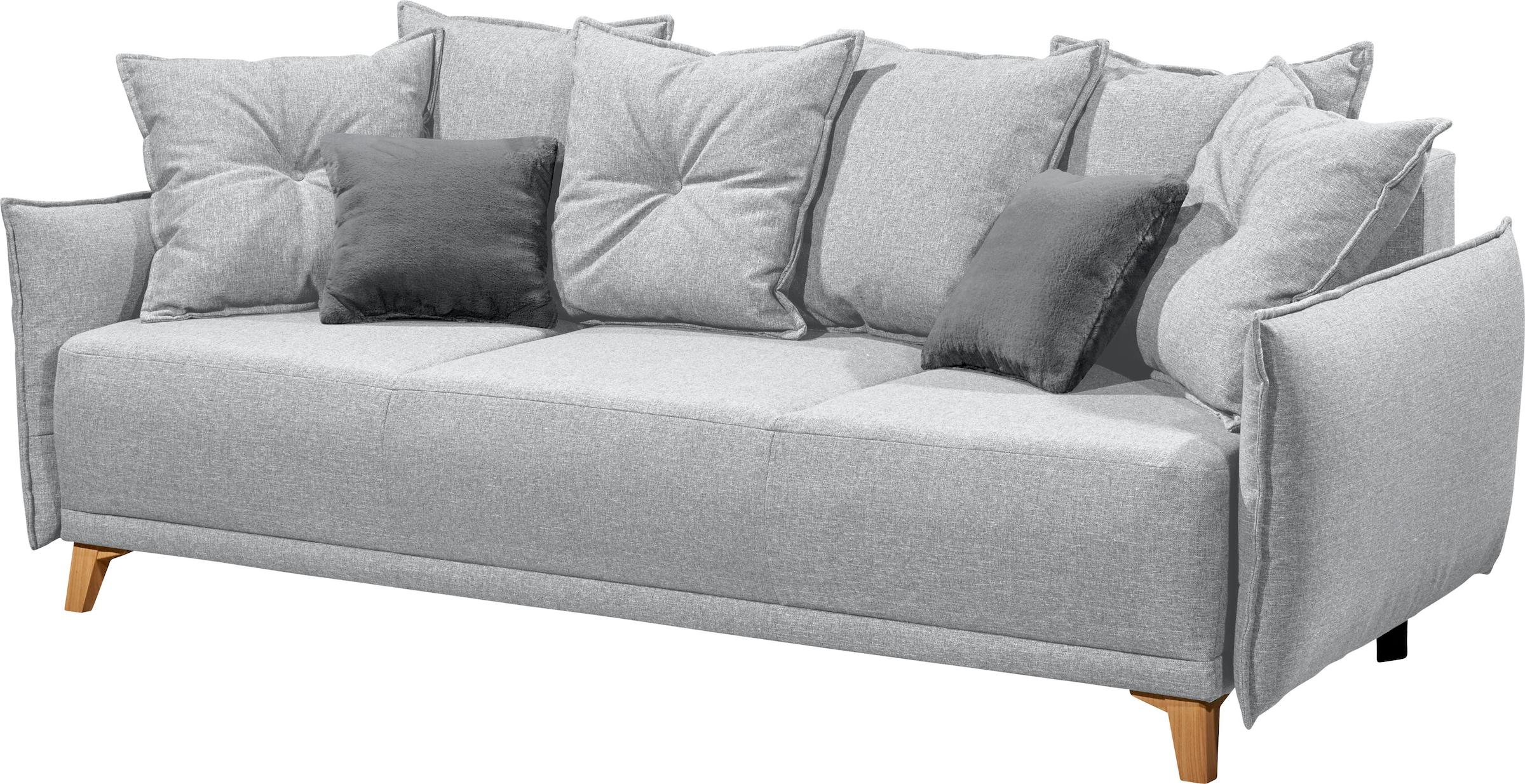 ED EXCITING DESIGN Schlafsofa »Pamplona«, mit Bettfunktion, Bettkasten, Rücken- und Zierkissen, frei im Raum