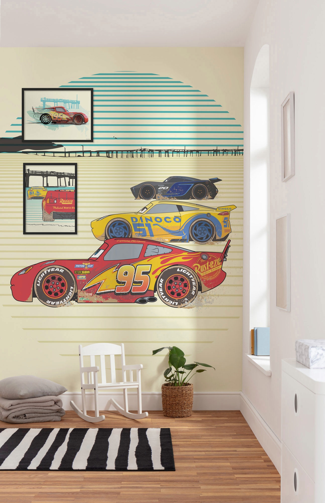 Komar Vliestapete »Digitaldruck Vlies - Cars Stream Lines - Größe 200 x 280 cm«, bedruckt, Kinderzimmer