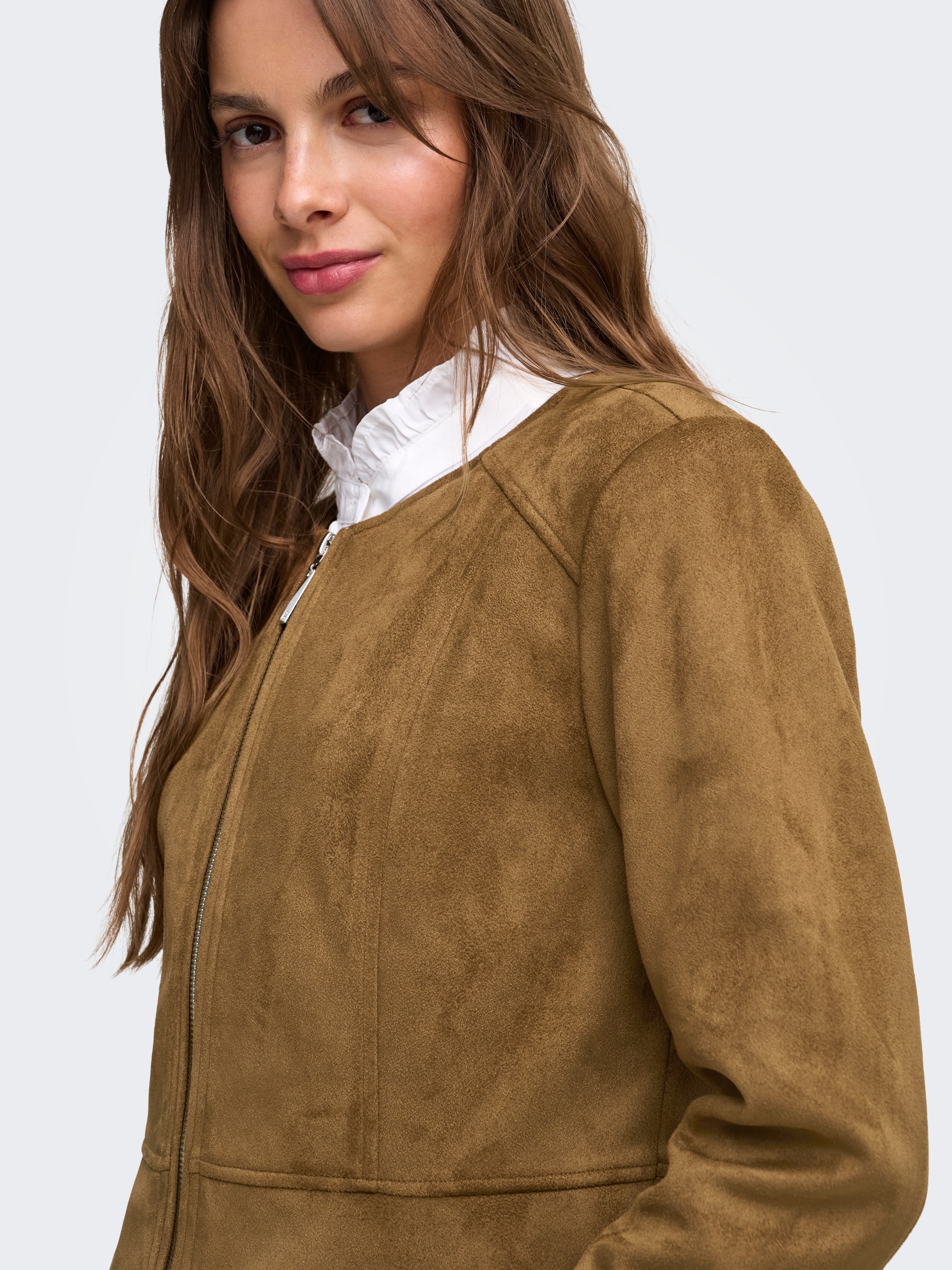 ONLY Lederimitatjacke »ONLSARAMY FAUX SUEDE JACKET OTW« Kunstfaser, Wildlederimitat