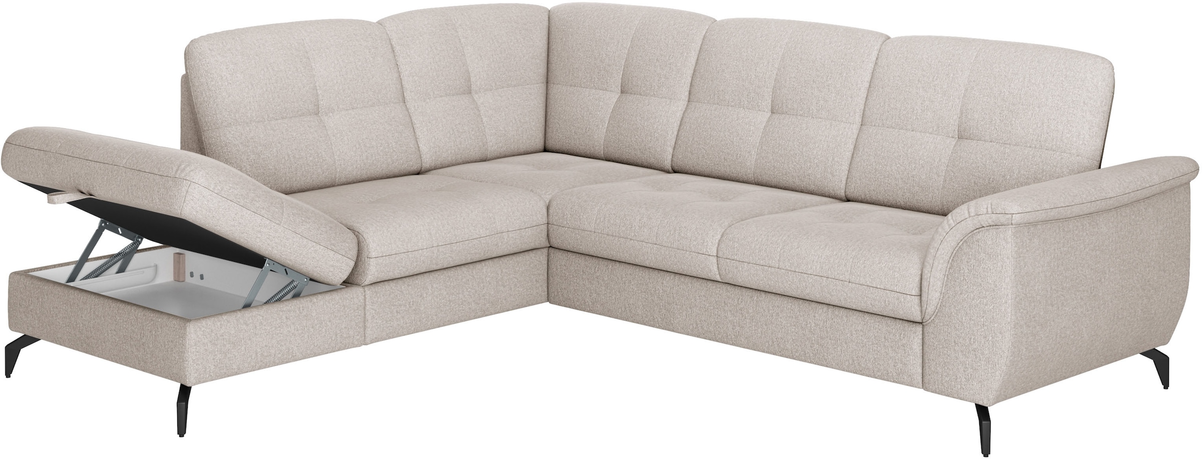 sit&more Ecksofa »Zora L-Form«, wahlweise mit Bettfunktion und Bettkasten