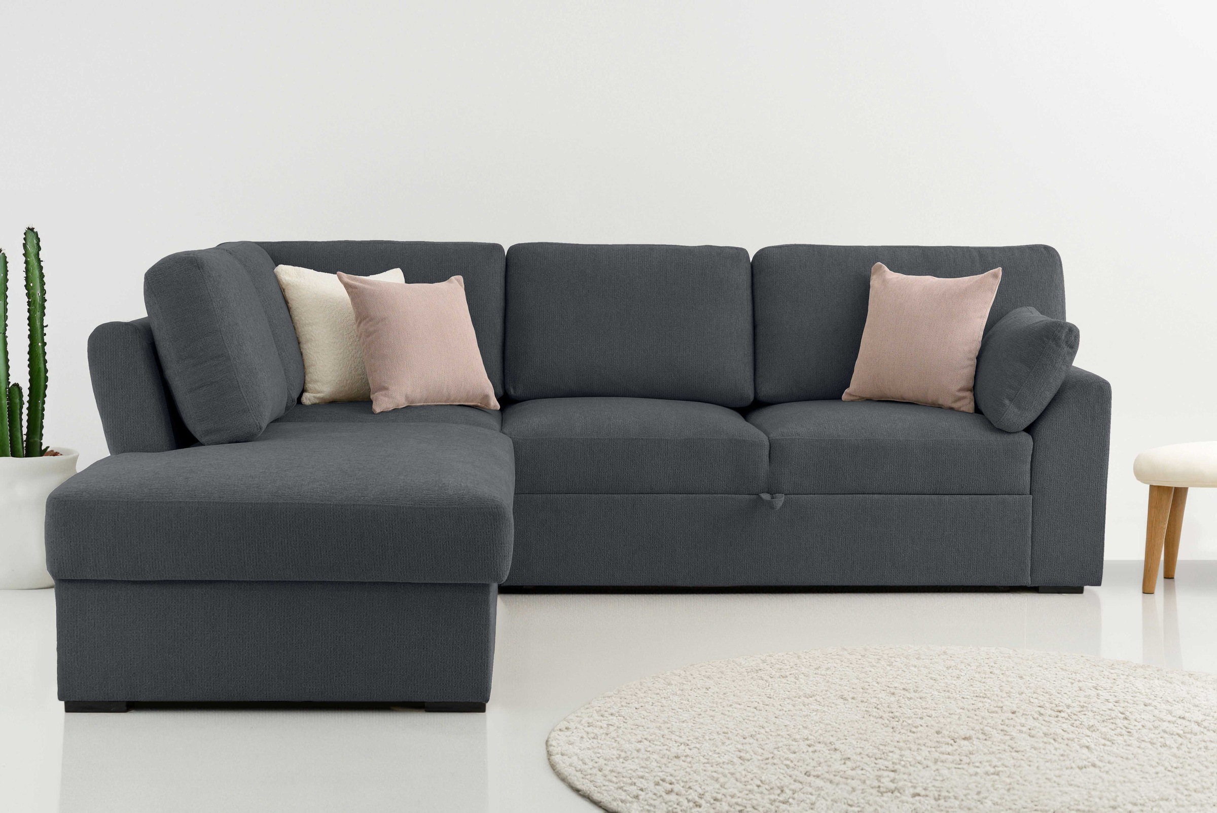 Home affaire Ecksofa "Citry", (304 St.), Breite 242 cm, Chenille, Bettfunkt günstig online kaufen