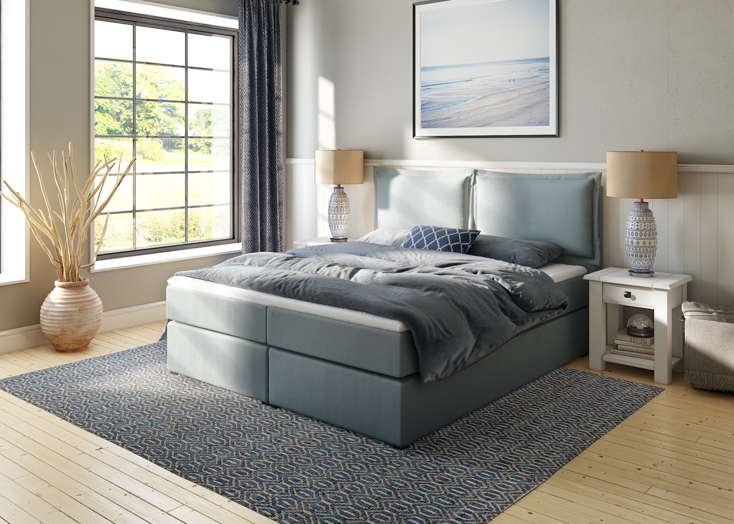 Home affaire Boxspringbett »Lysann« 5fach verstellbares Kopfteil, in 4 Brei günstig online kaufen