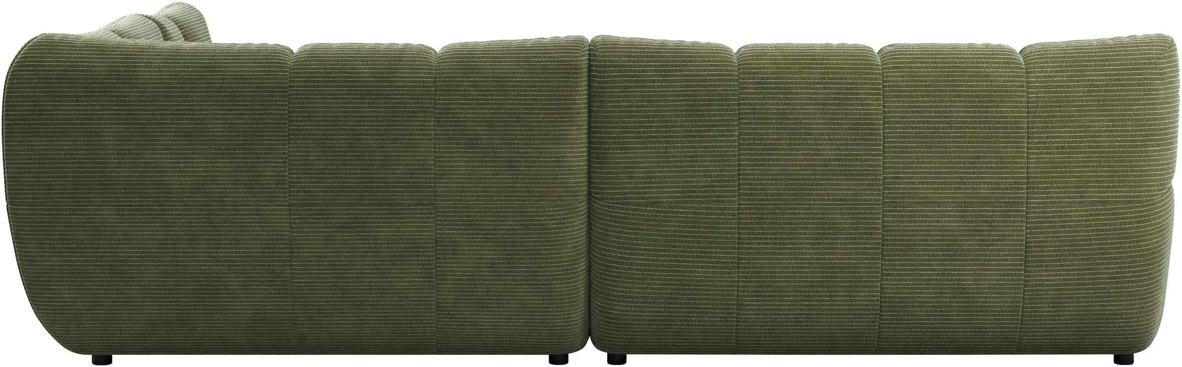 Home affaire Ecksofa »Cozy Bubble, mit klappbarer Armlehne, Breite 289 cm« mit eleganter Steppung, Rundumbezug & weicher Polsterung