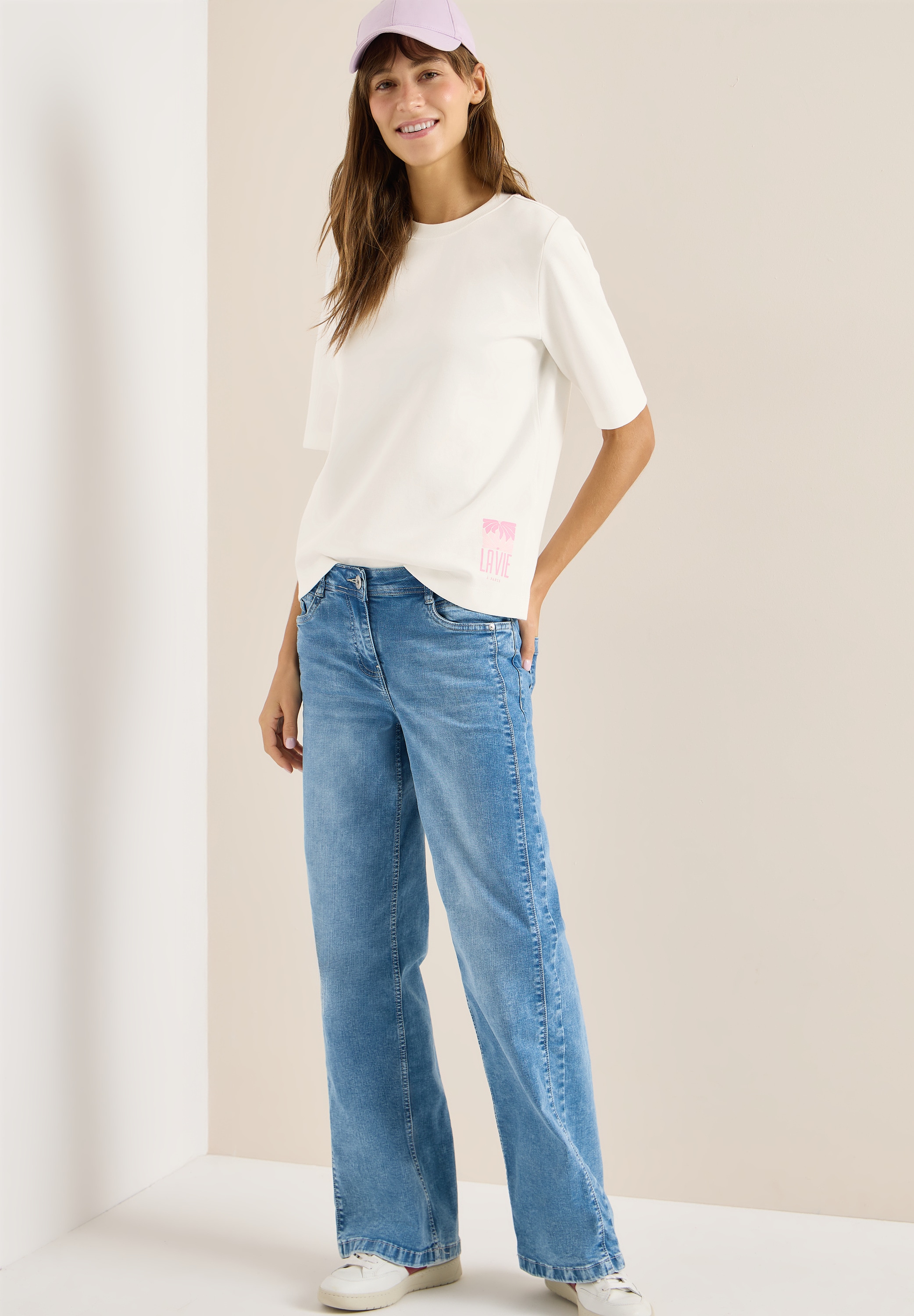 Cecil Sweater , Kurzarmsweater mit großem Rückenprint
