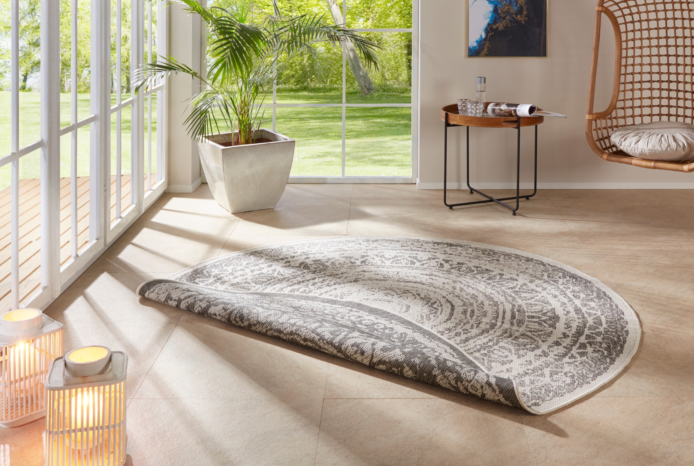 HANSE Home Teppich »Rosica«, rund, 5 mm Höhe, In-& Outdoor, Wetterfest, Bal günstig online kaufen