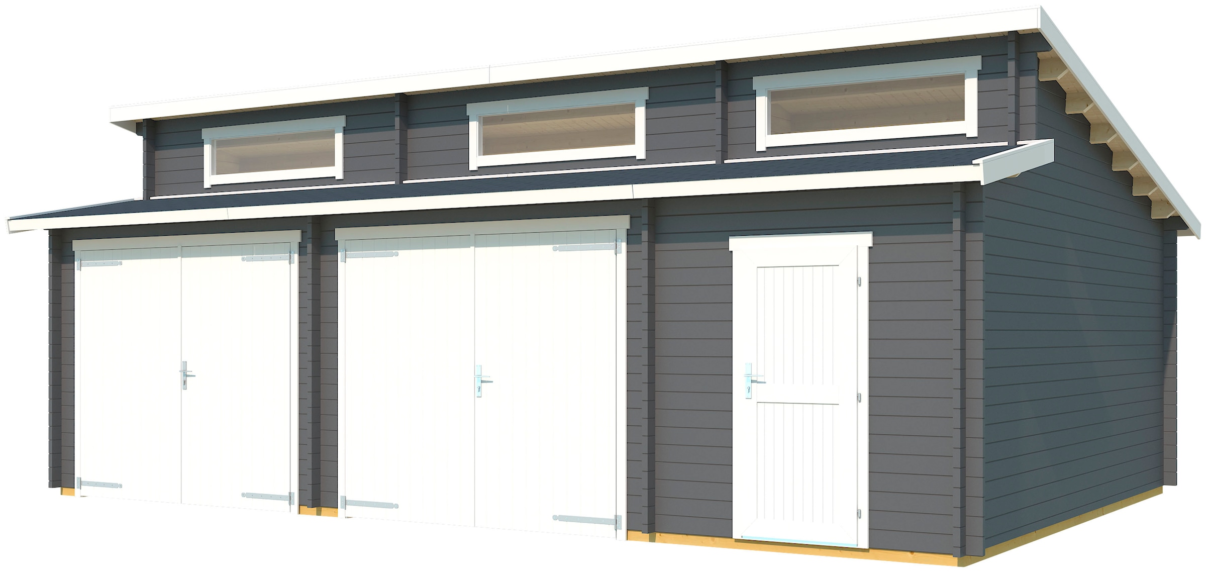 LASITA MAJA Garage »Hawaii«, (Set, für 2 Fahrzeuge geeignet), Garage + 2 Schwingtoren