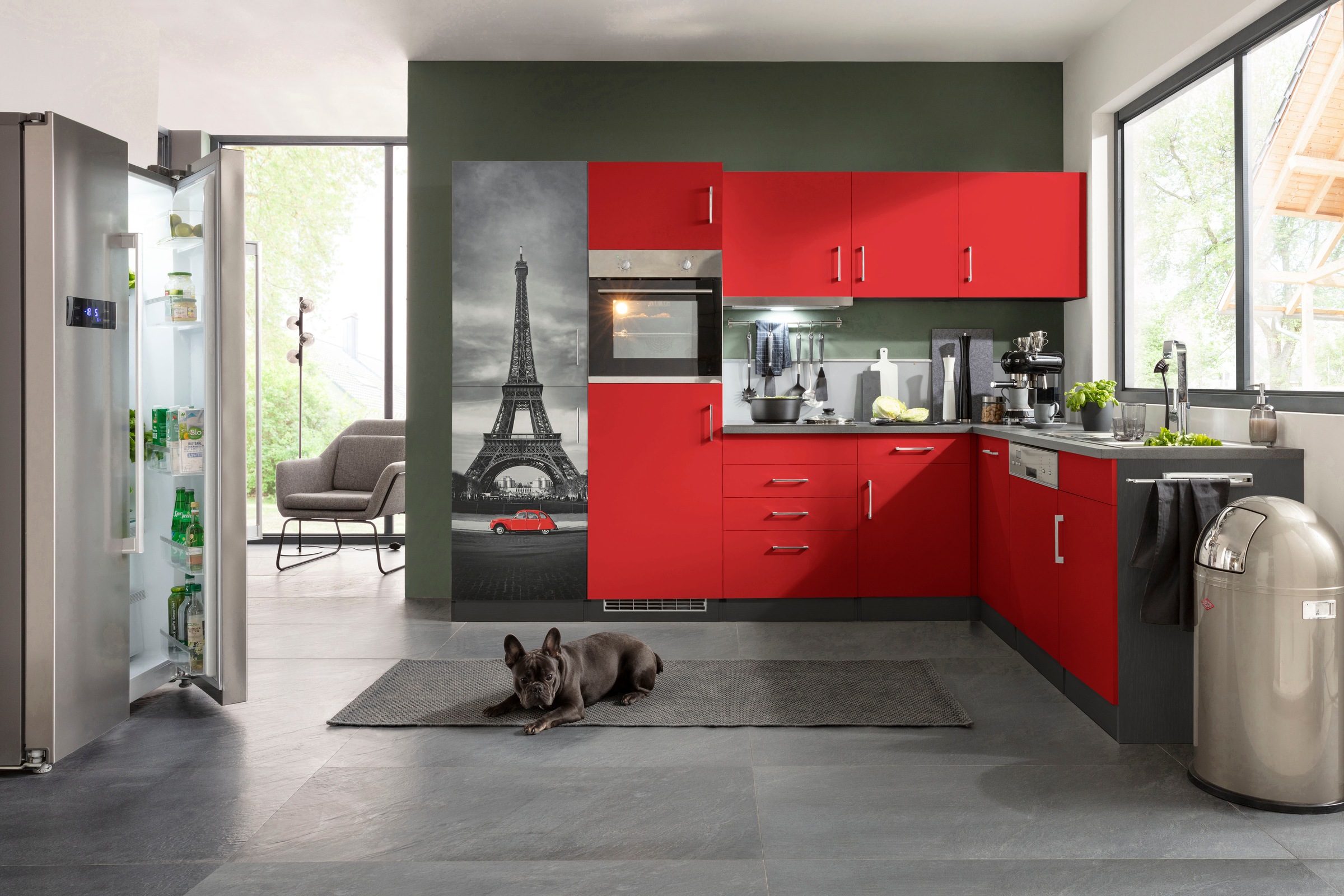 HELD MÖBEL Winkelküche »Paris«, Stellbreite 290/220 cm, wahlweise mit Induktionskochfeld
