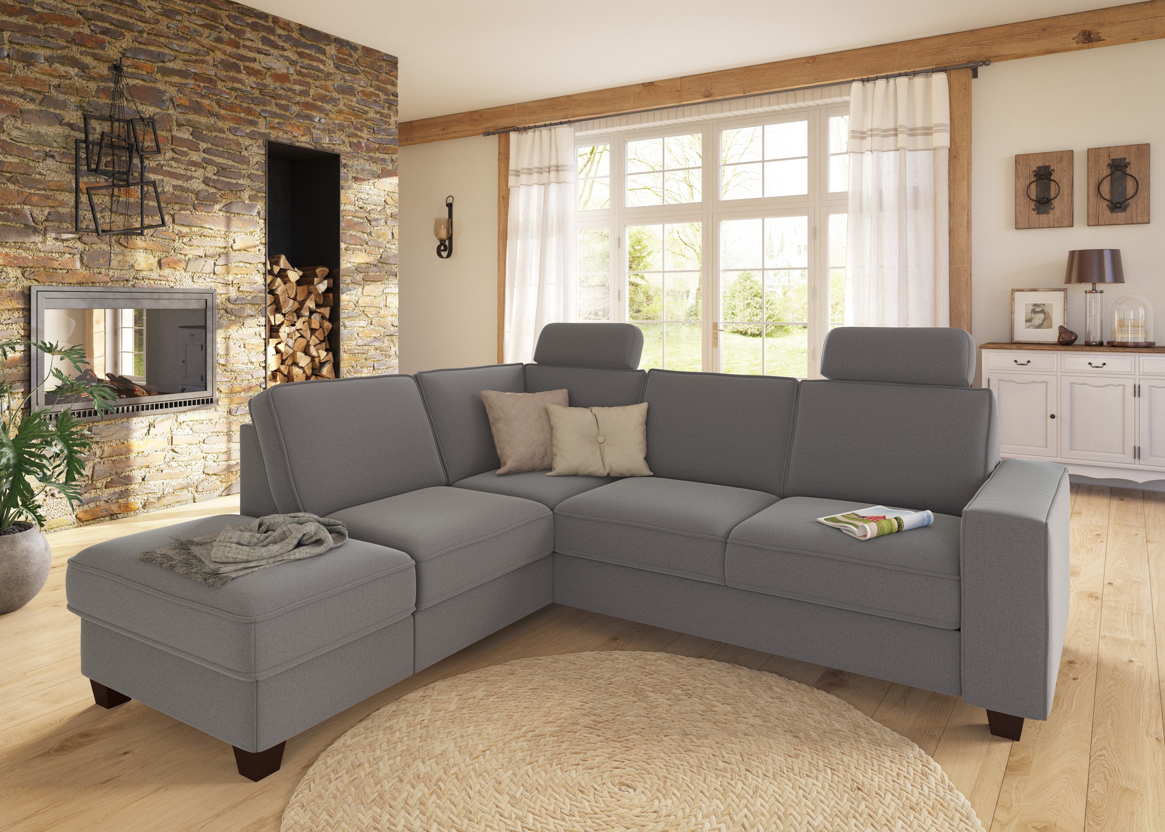 Home affaire Ecksofa »County L-Form« wahlweise Ottomane links oder rechts, günstig online kaufen