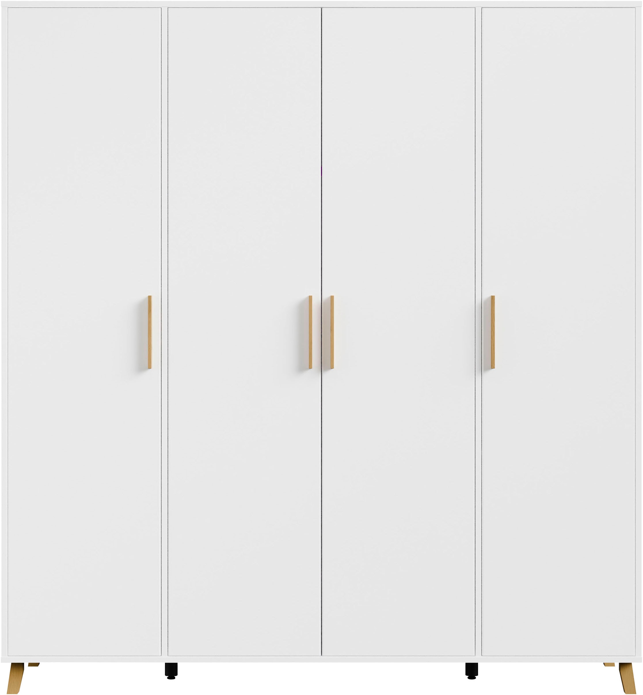 rauch Drehtürenschrank »Kleiderschrank Schrank Garderobe Wäscheschrank SHINJO«, (in 3 verschiedenen Ausstattungen BASIC/CLASSIC/PREMIUM), Griffe und Füße aus Massivholz, viel Stauraum MADE IN GERMANY