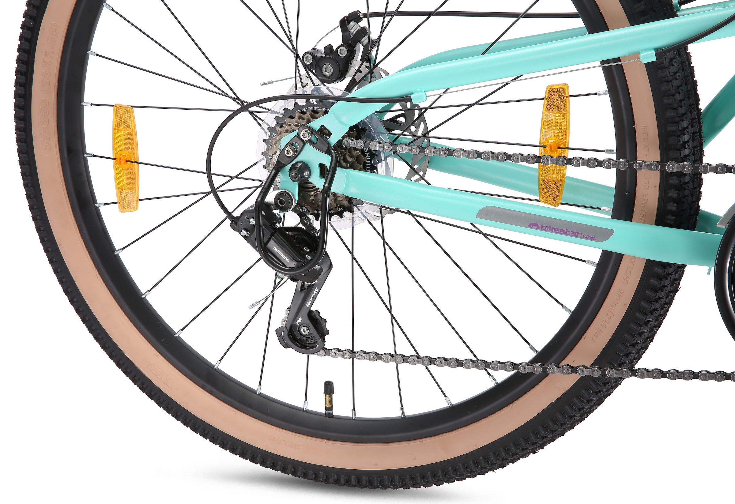 Bikestar Mountainbike 21 Gang Shimano RD-TY300 Schaltwerk Kettenschaltung für Damen und Herren, Kettenschaltung