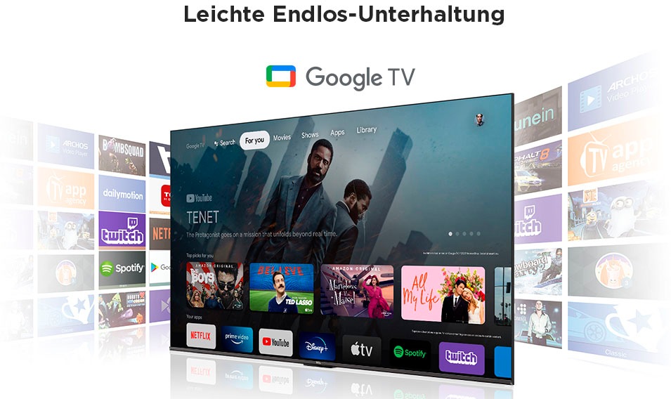 TCL LED-Fernseher »75P731X1«, 4K Ultra HD, Smart-TV-Google TV, HDR Premium, Dolby Atmos, HDMI 2.1, Metallgehäuse