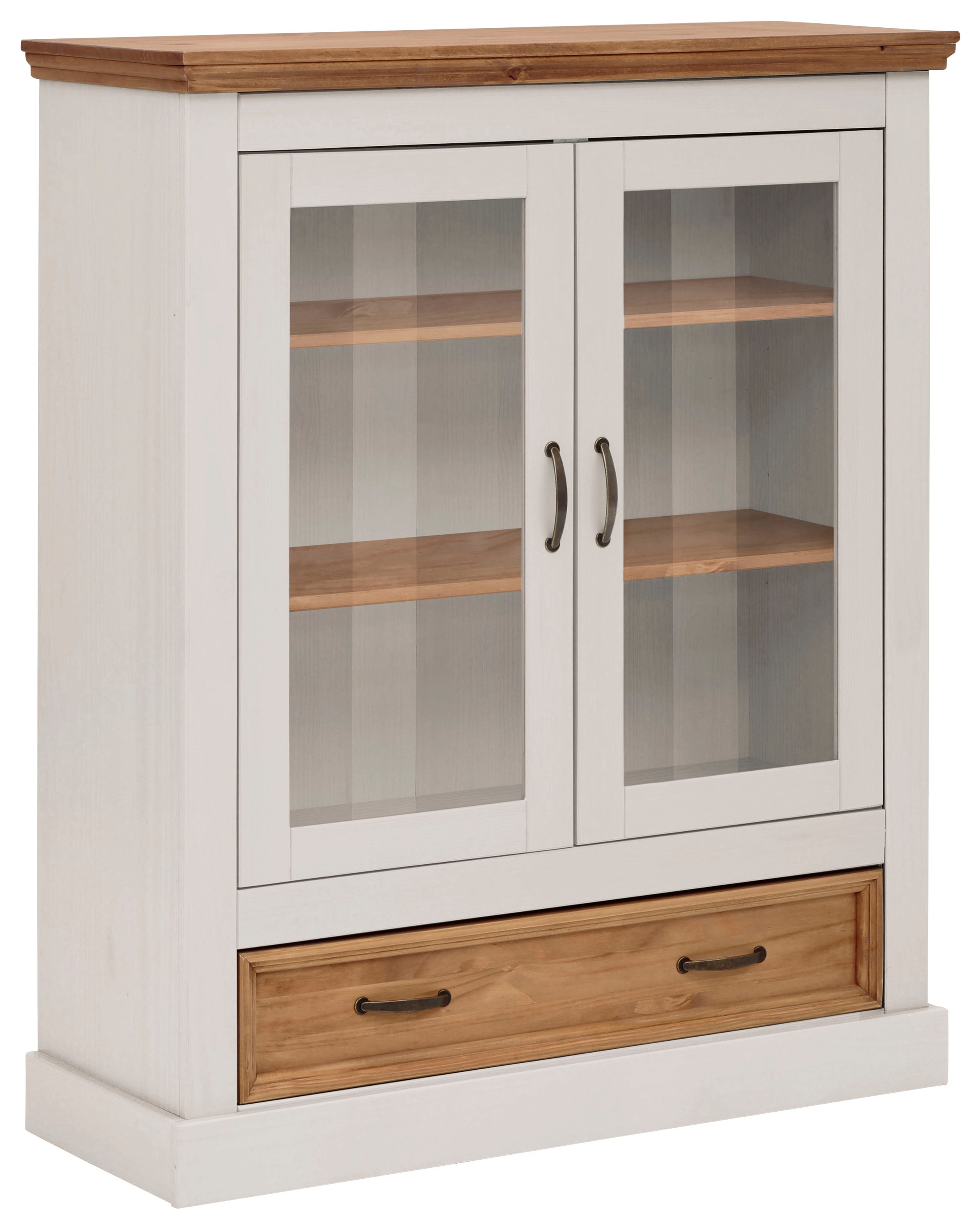 Home affaire Vitrine »Selma Highboard«, aus massivem Kiefernholz, mit Griff günstig online kaufen