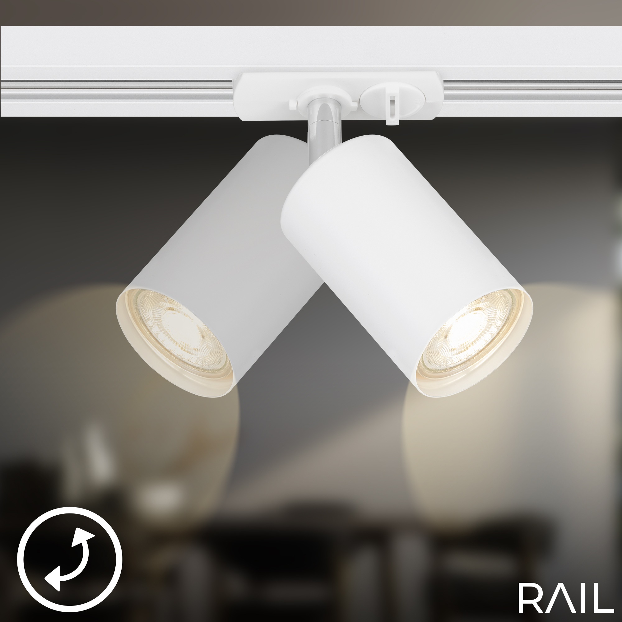 Briloner Leuchten Schienensystem-Sets »RAIL« GU10 3 Stk. Schienensystem Rail 2,25 m Weiß max. 9W Decke Wohnzimmer Büro Küche