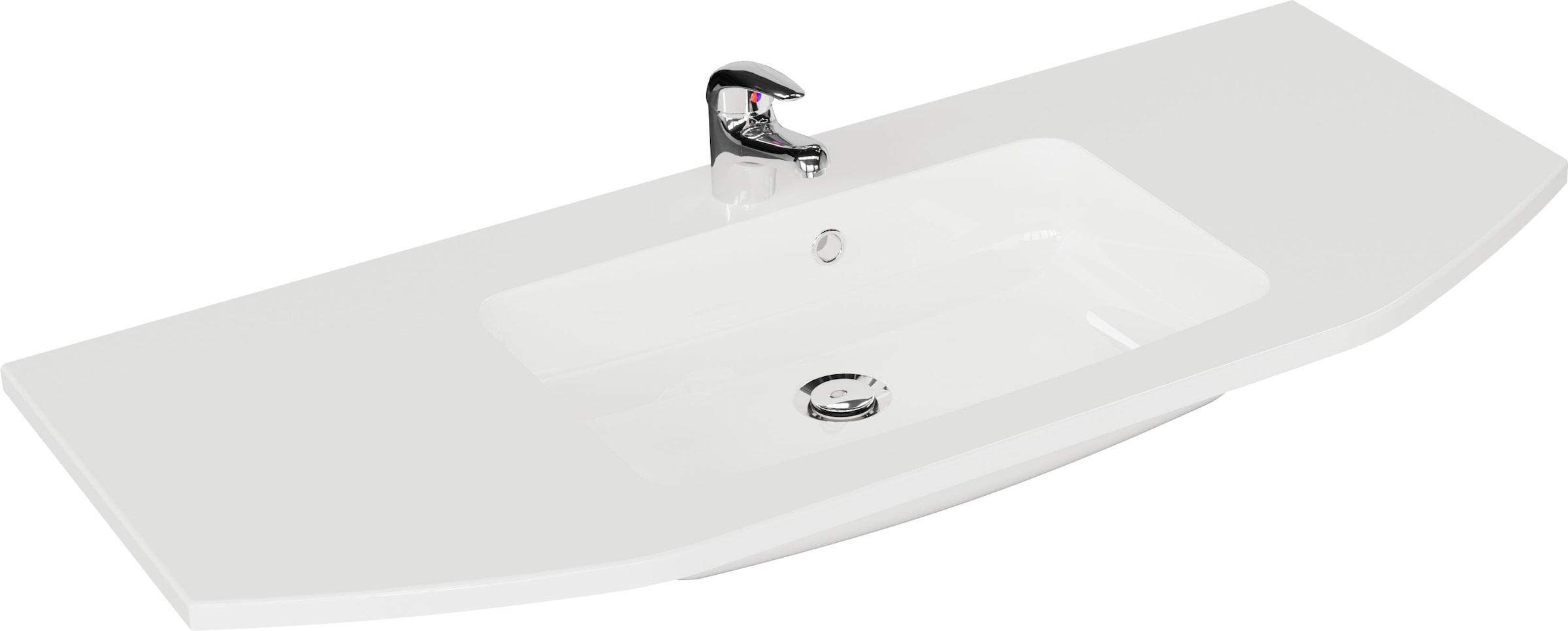 Saphir Badmöbel-Set »Quickset 5-teilig, Mineralmarmor-Waschtisch und LED-Spiegelschrank« 6 Stk. tlg.