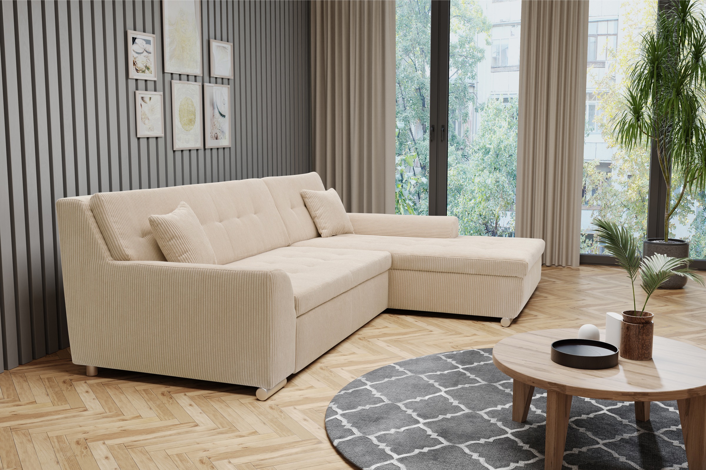 DOMO collection Ecksofa »Treviso viele Bezüge, auch in Cord, L-Form, B/T/H: günstig online kaufen