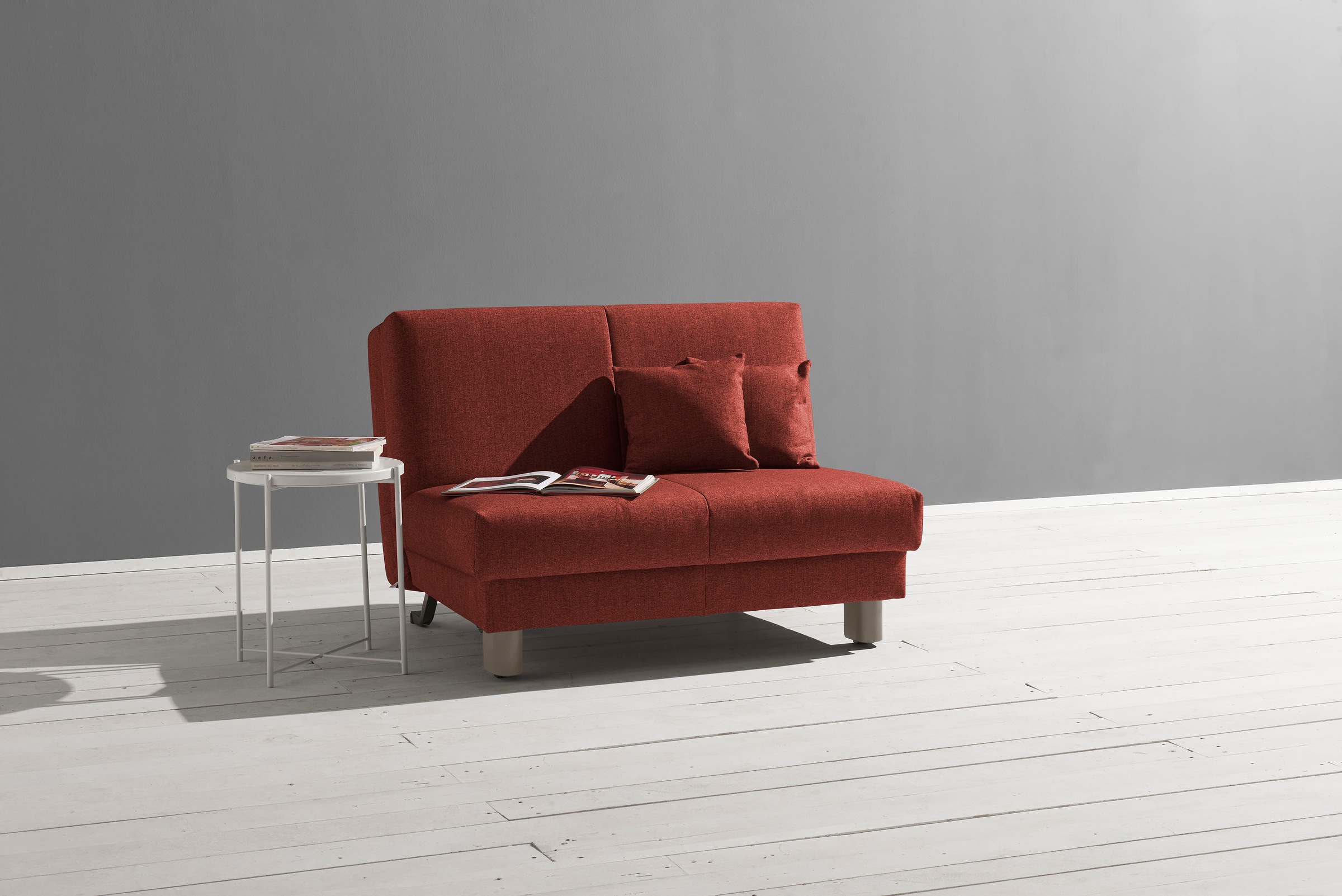 ell + ell Schlafsofa »Enny«, Liegefläche Breite 120 oder 140 cm, Liegehöhe 40 cm, Füße alufarben