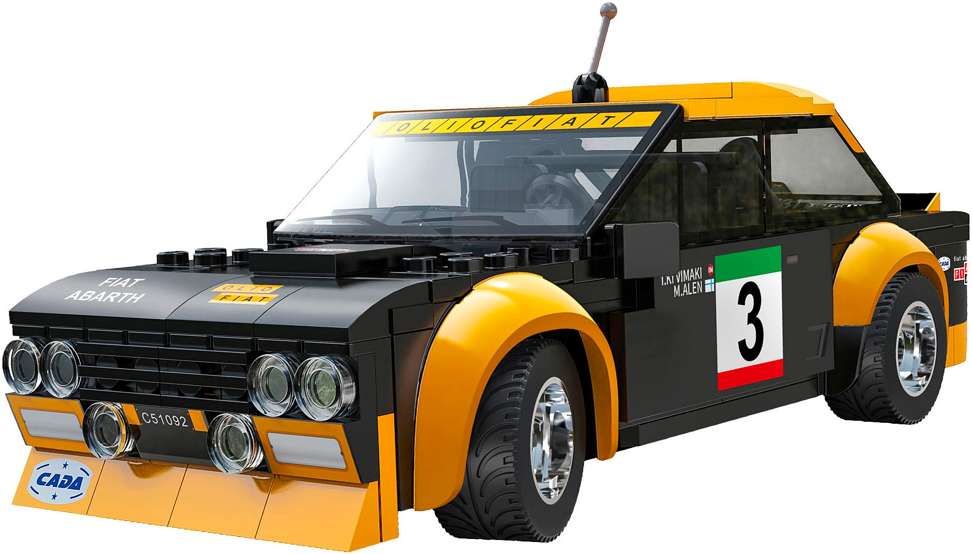 Jamara RC-Auto »CaDA, Fiat Abarth 131 1:20 schwarz 2,4GHz Bricks«, (216 tlg.)