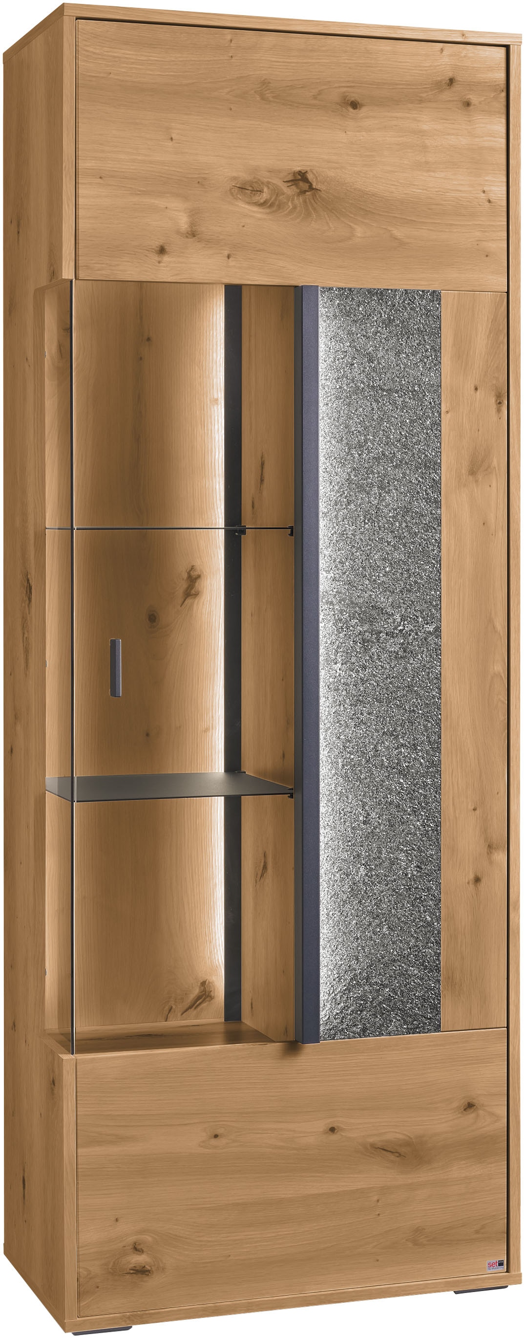 set one by Musterring Vitrine »Deltona« mit Sandsteinelement, inkl. Beleuch günstig online kaufen