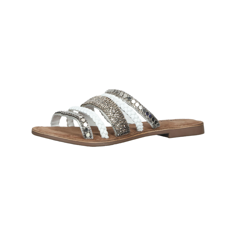 LAZAMANI Pantolette »Pantoletten Leder« Weiß 41 41 Verschluss: Schlupfschuh