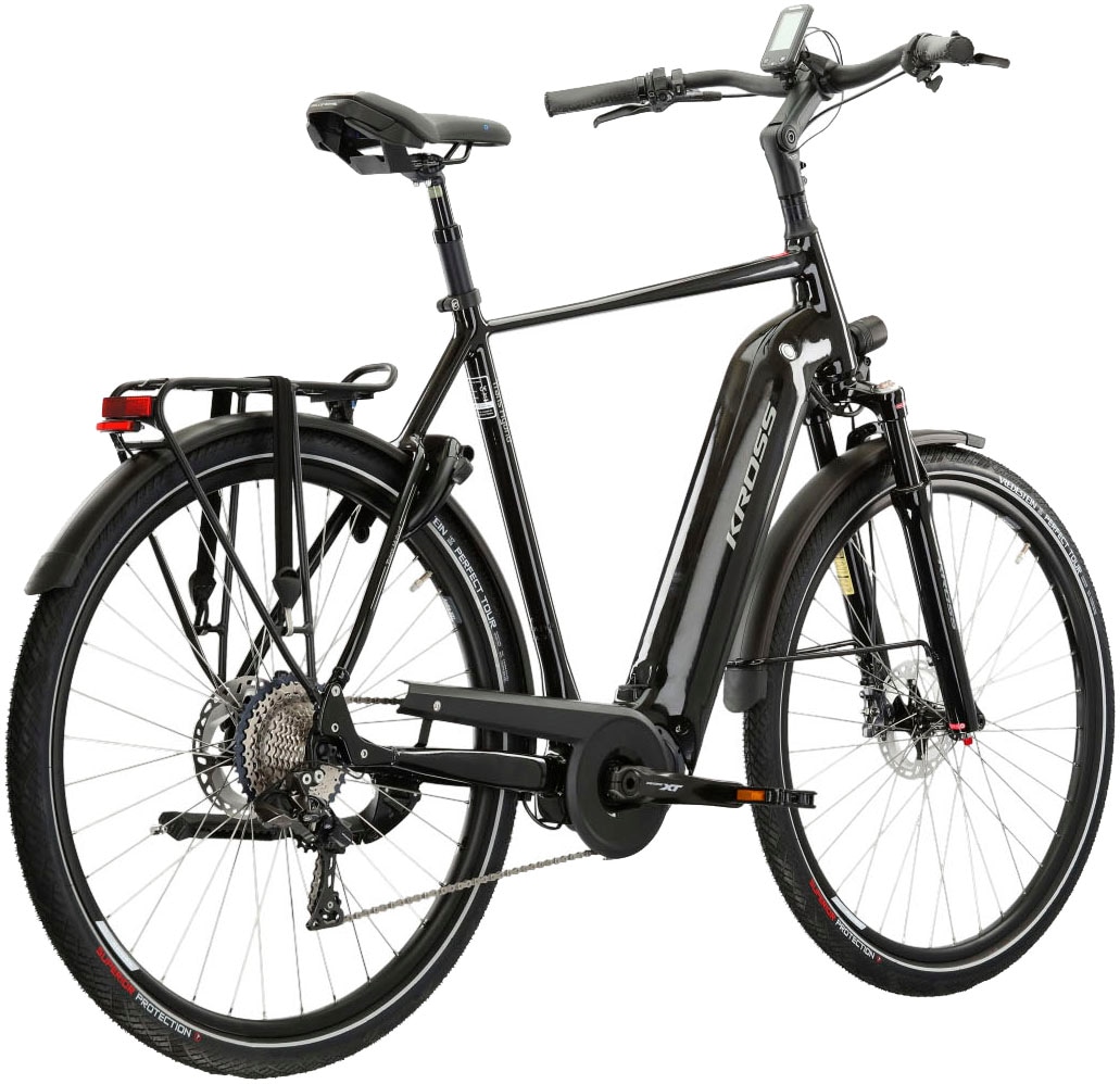 Kross E-Bike »E-Trekkingrad Trans Hybrid Prestige 504 28 Zoll schwarz«, 11 Gang, Shimano, DEORE XT DI2 M8050, Mittelmotor 250 W