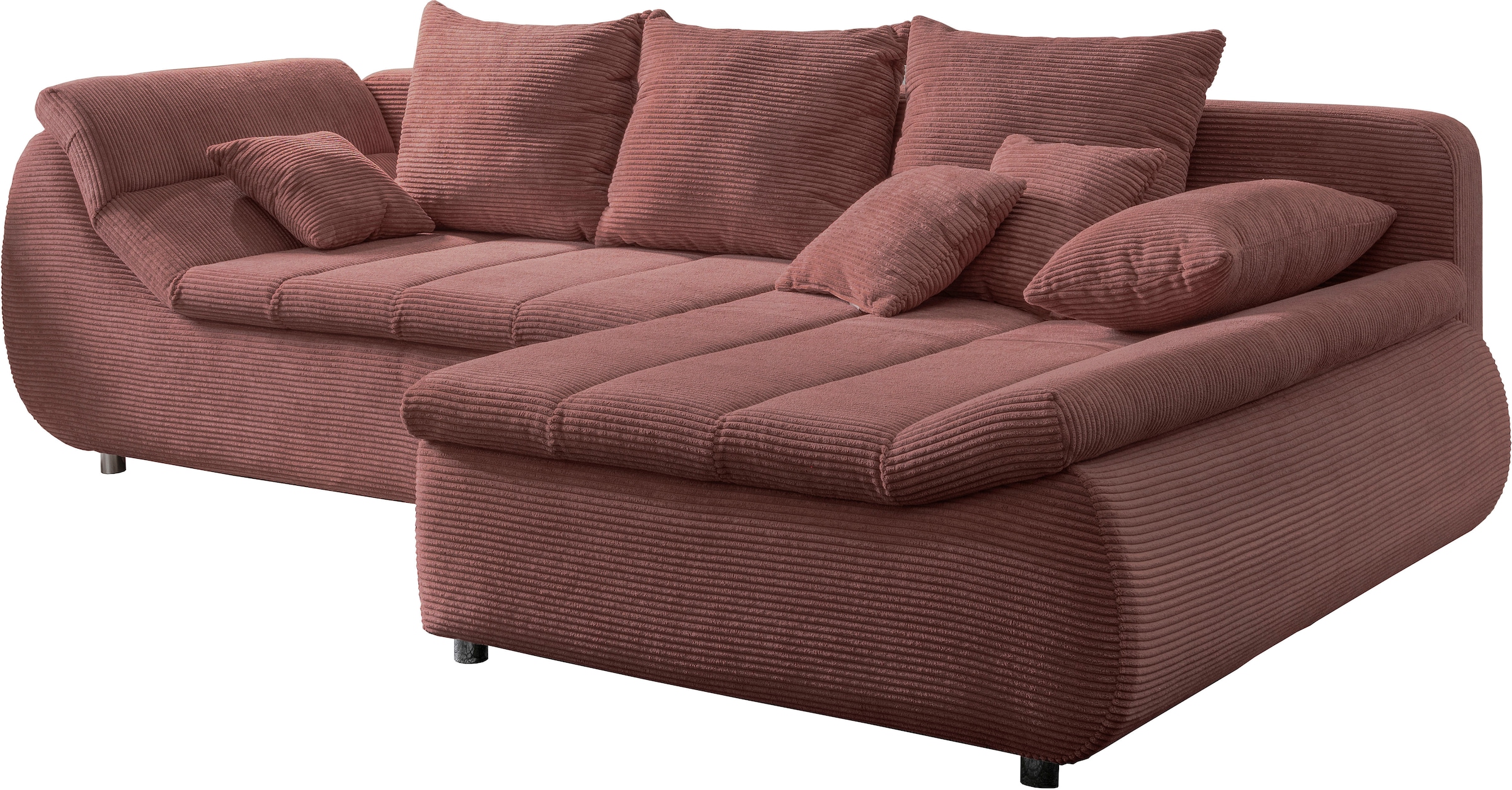 INOSIGN Ecksofa »Imola elegant und bequem, aktuelle Steppung im Sitz, L-Form«, wahlweise mit Bettfunktion