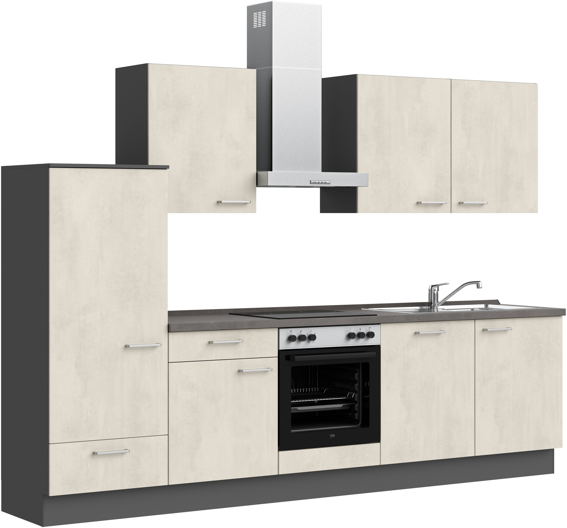 nobilia® Küchenzeile »"Riva I"«, vormontiert, Ausrichtung wählbar, Breite 300 cm, wahlw. mit E-Geräten