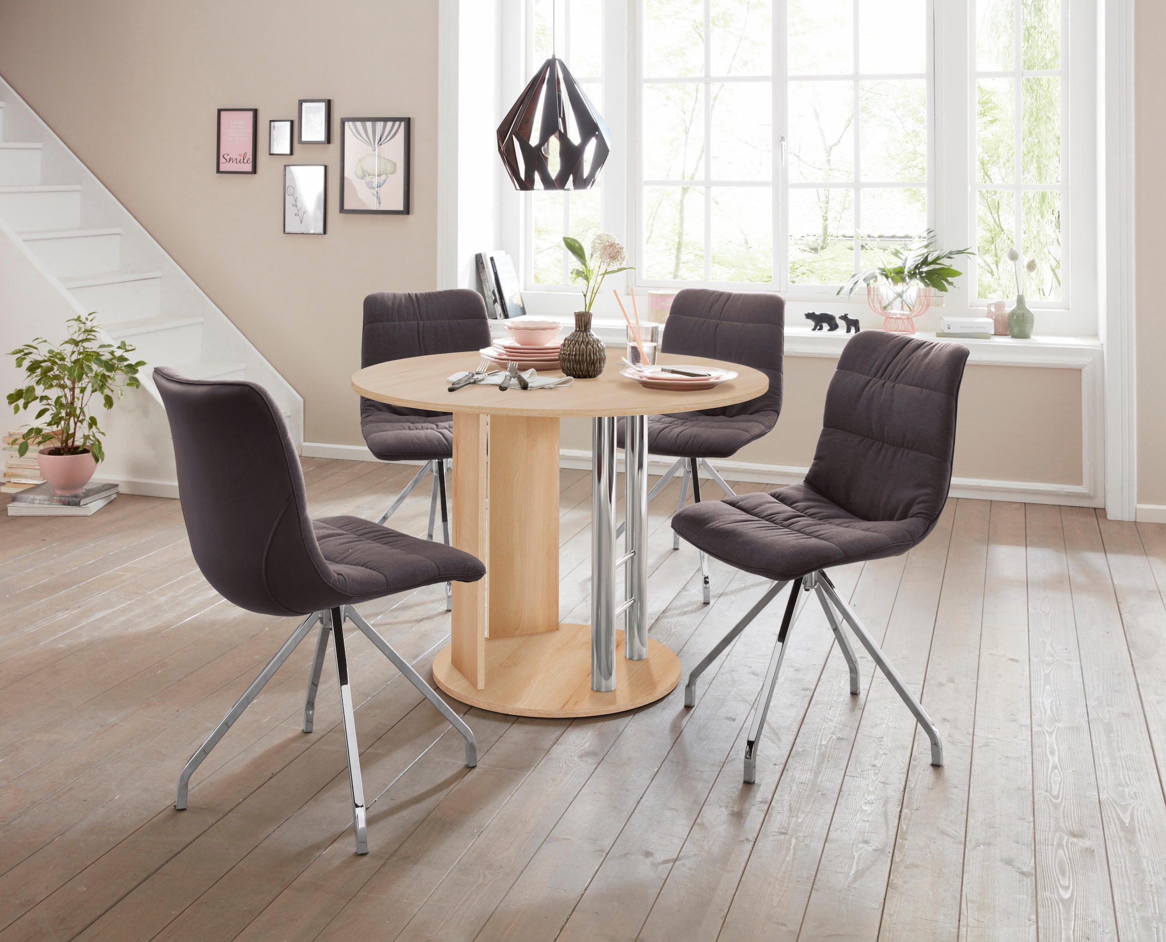 3. Bild von Home affaire Säulen-Esstisch »Rondell«, Breite 105-145 cm
