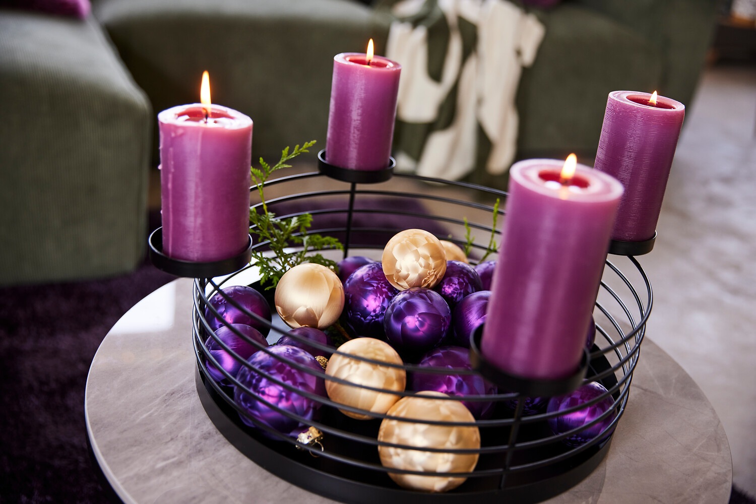 Creativ deco Adventsleuchter »Weihnachtsdeko«, (1 St.), Adventskranz, Ø 40 cm, Höhe ca. 15 cm
