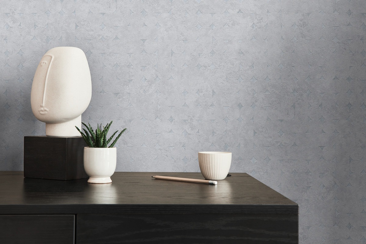 living walls Vliestapete »Stories of Life Muster-Vliestapete Hellgrau Silber Tapete«, geometrisch-grafisch-Motiv, Vintage-Style für Schlafzimmer und Wohnzimmer Tapeten Wohnzimmer Flur