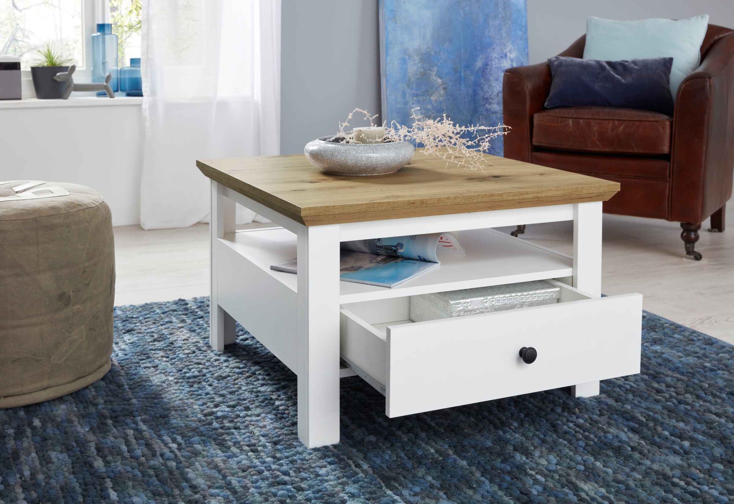 Home affaire Couchtisch »Ulm« Couchtisch mit Schublade & offenem Fach - (B/T/H) 70/70/46 cm
