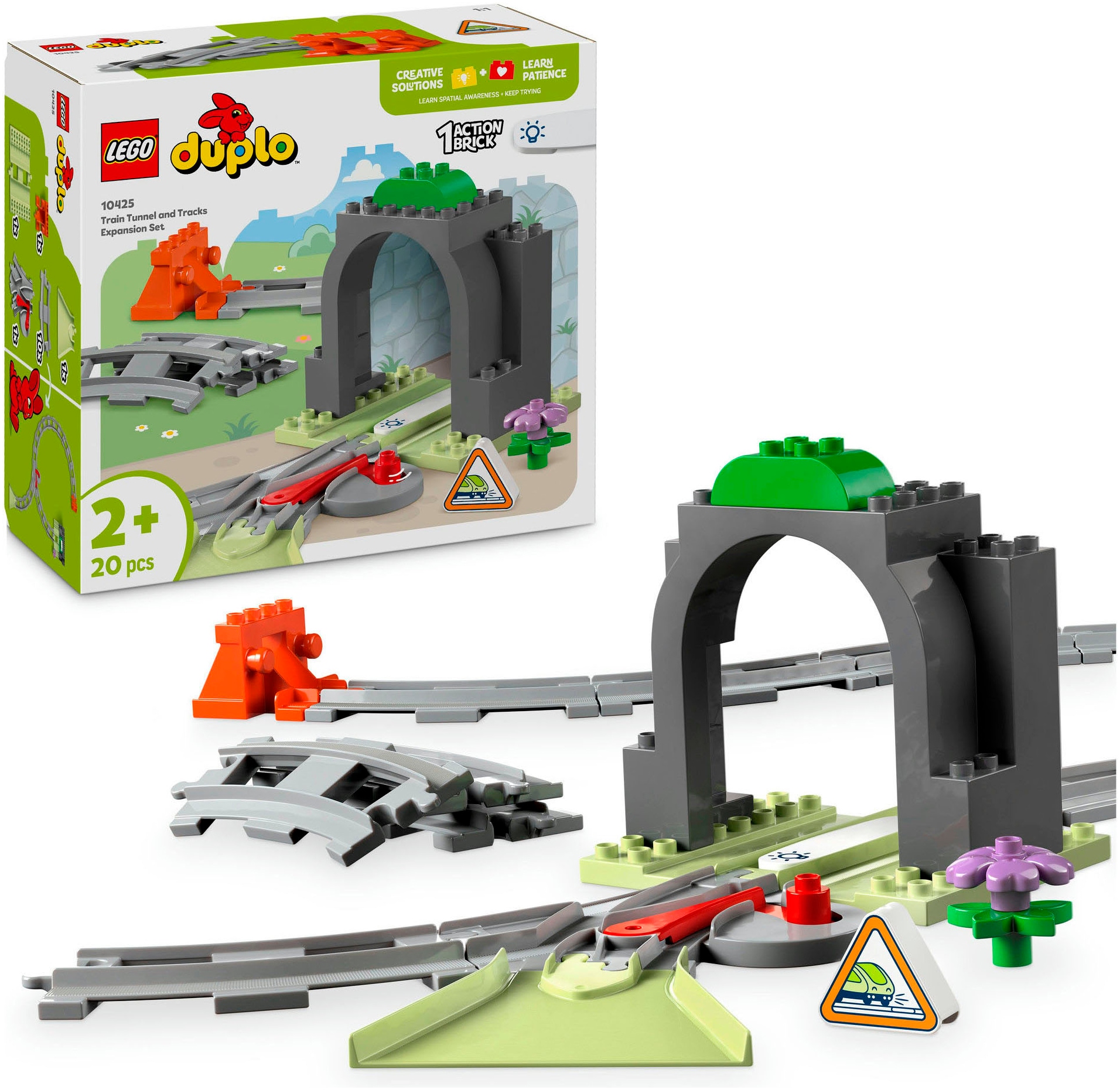 LEGO® Konstruktionsspielsteine »Eisenbahntunnel und Schienen – Erweiterungsset (10425)«, (20...