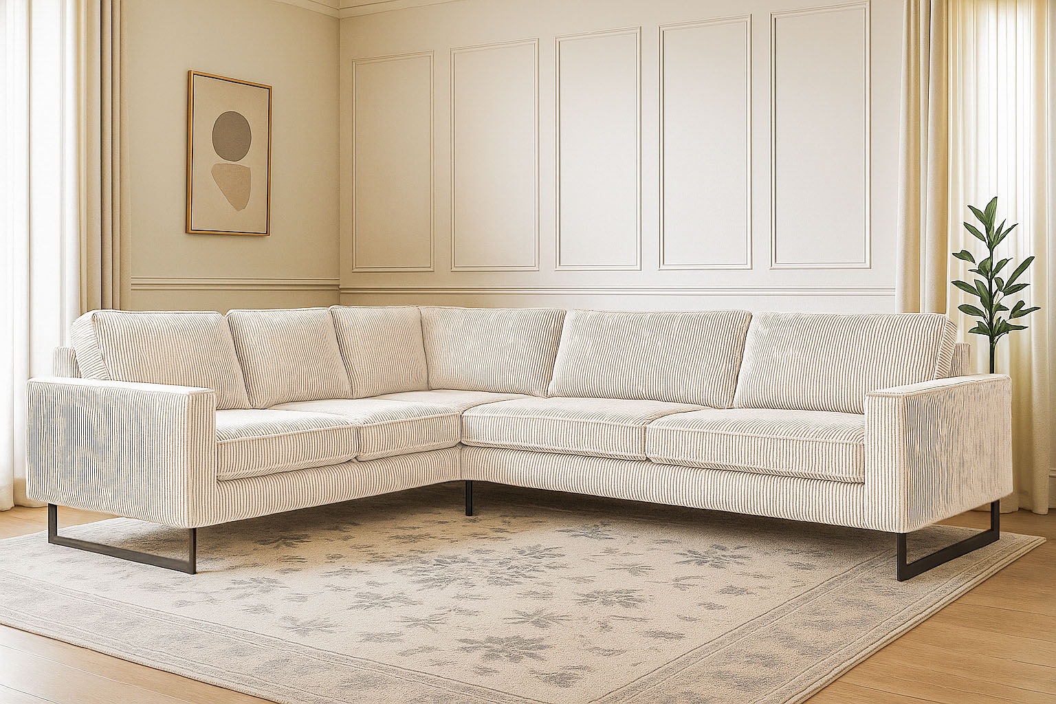 Places of Style Ecksofa »Pinto, XXL, 250/290 cm, langer Schenkel, Ottomane« günstig online kaufen