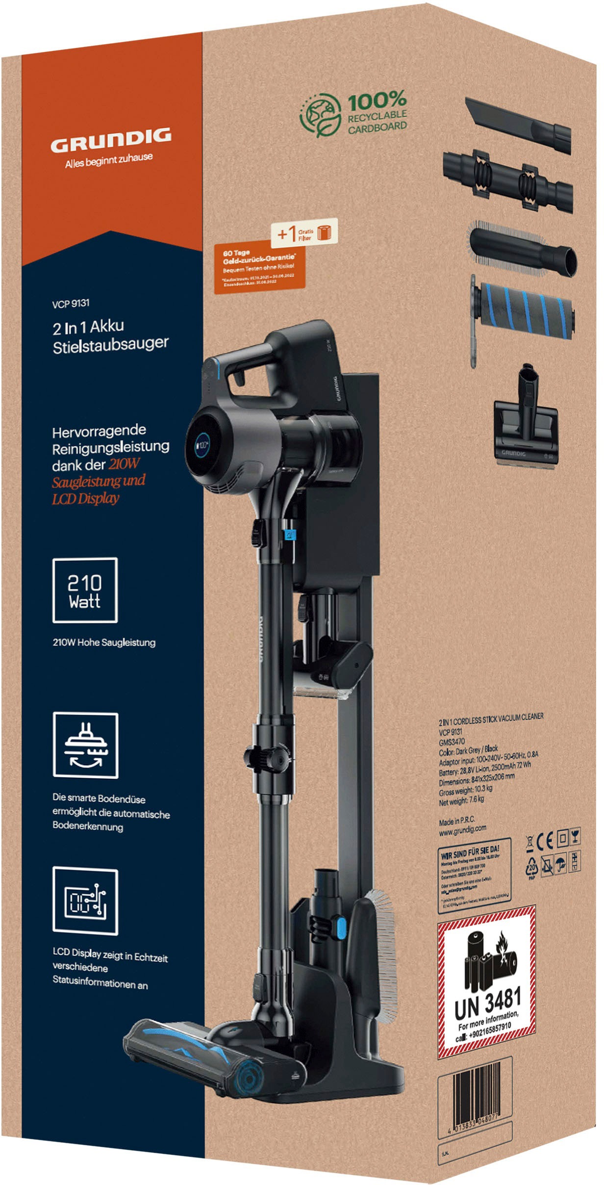 Grundig Akku-Hand-und Stielstaubsauger »VCP 9131«