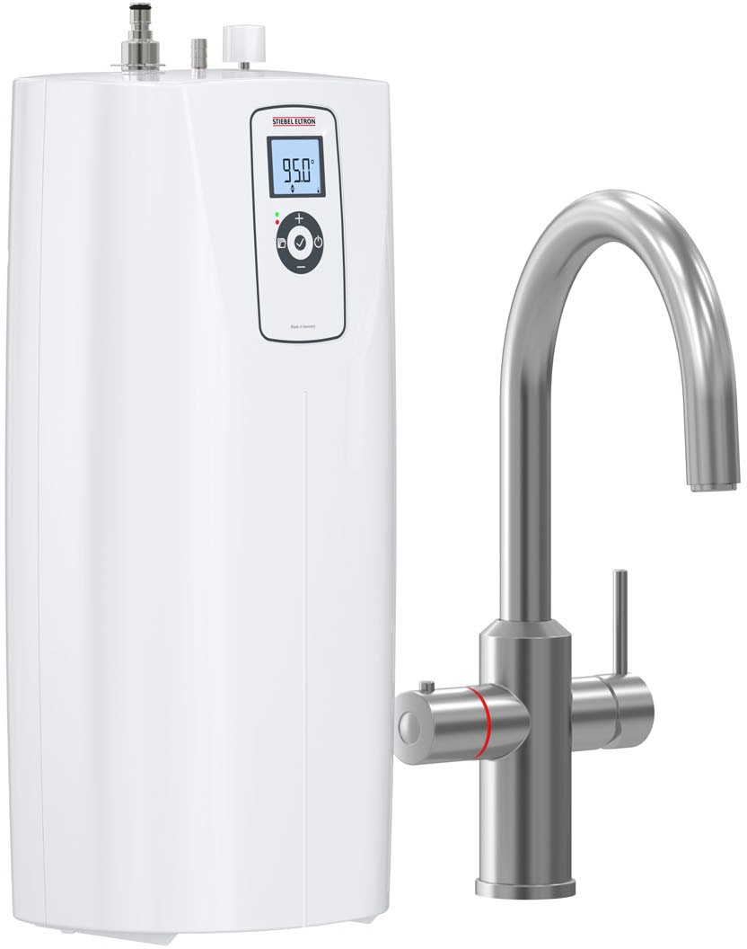 STIEBEL ELTRON Untertisch-Trinkwassersystem »Kochendwassergerät HOT 2.6 N Premium + 3in1 b gebürstet«, Set mit Heißwassergerät und speziellem Wasserhahn für die Küche